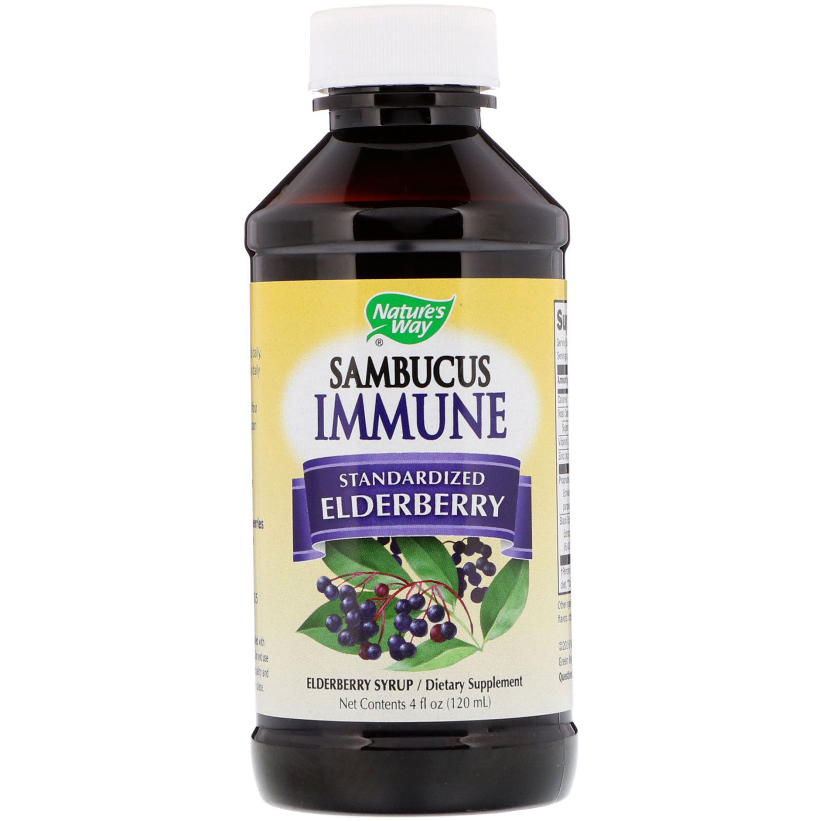Nature's Way, Sambucus Immune, Elderberry, Standardized, 4 fl oz (120 ml) - Imagem 3