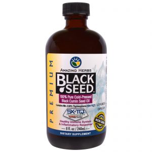 Comprar amazing herbs, black seed, óleo de semente de cominho preto prensada a frio 100% puro, 240 ml (8 fl oz) preço no brasil alfafa ervas suplemento importado loja 111 online promoção -
