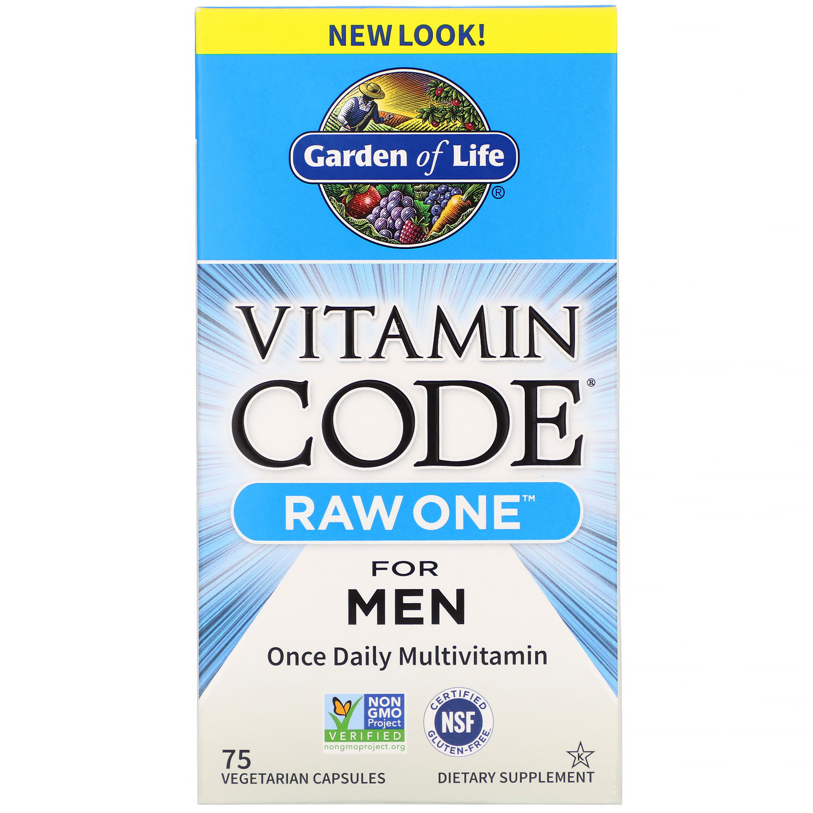 Garden of Life, Vitamin Code, RAW One, multivitamínico de administração única diária para homens, 75 cápsulas vegetarianas - Imagem 2