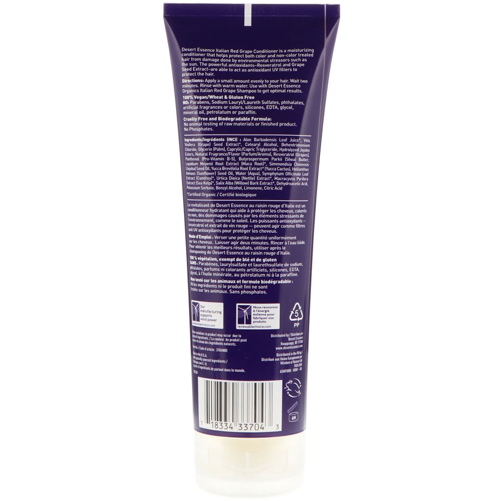 Desert Essence, Condicionador, Uva Vermelha Italiana, 237 ml (8 fl oz) - Imagem 2