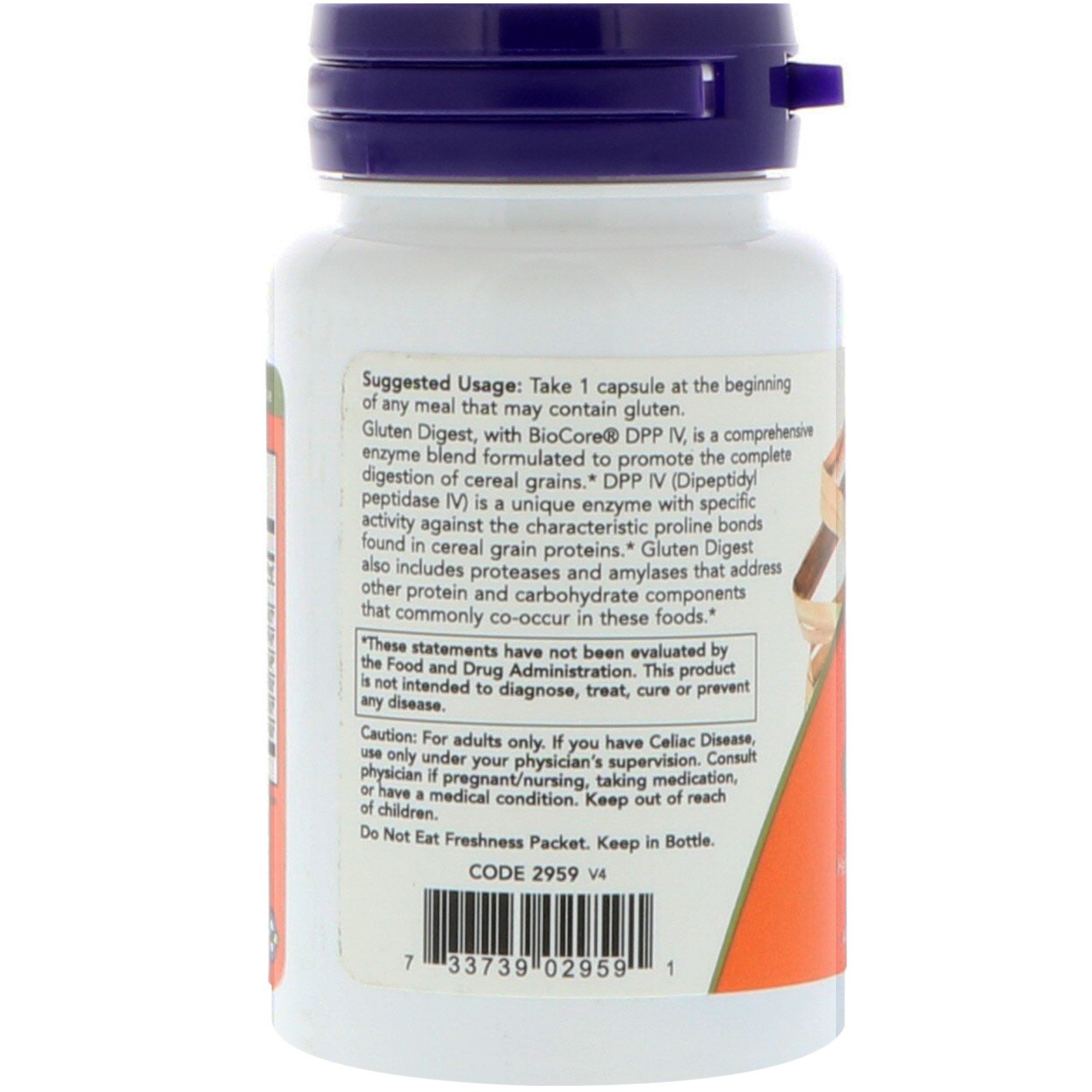 Now Foods, Gluten Digest, 60 Cápsulas Vegetais - Imagem 3