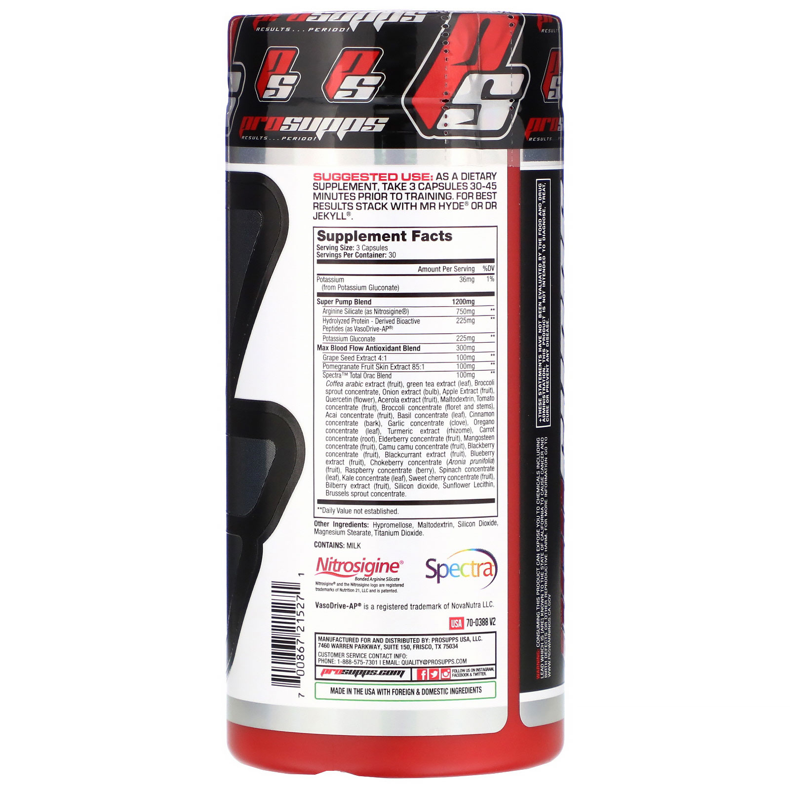 ProSupps, NO3Drive, amplificador de óxido nítrico, 90 cápsulas - Imagem 2
