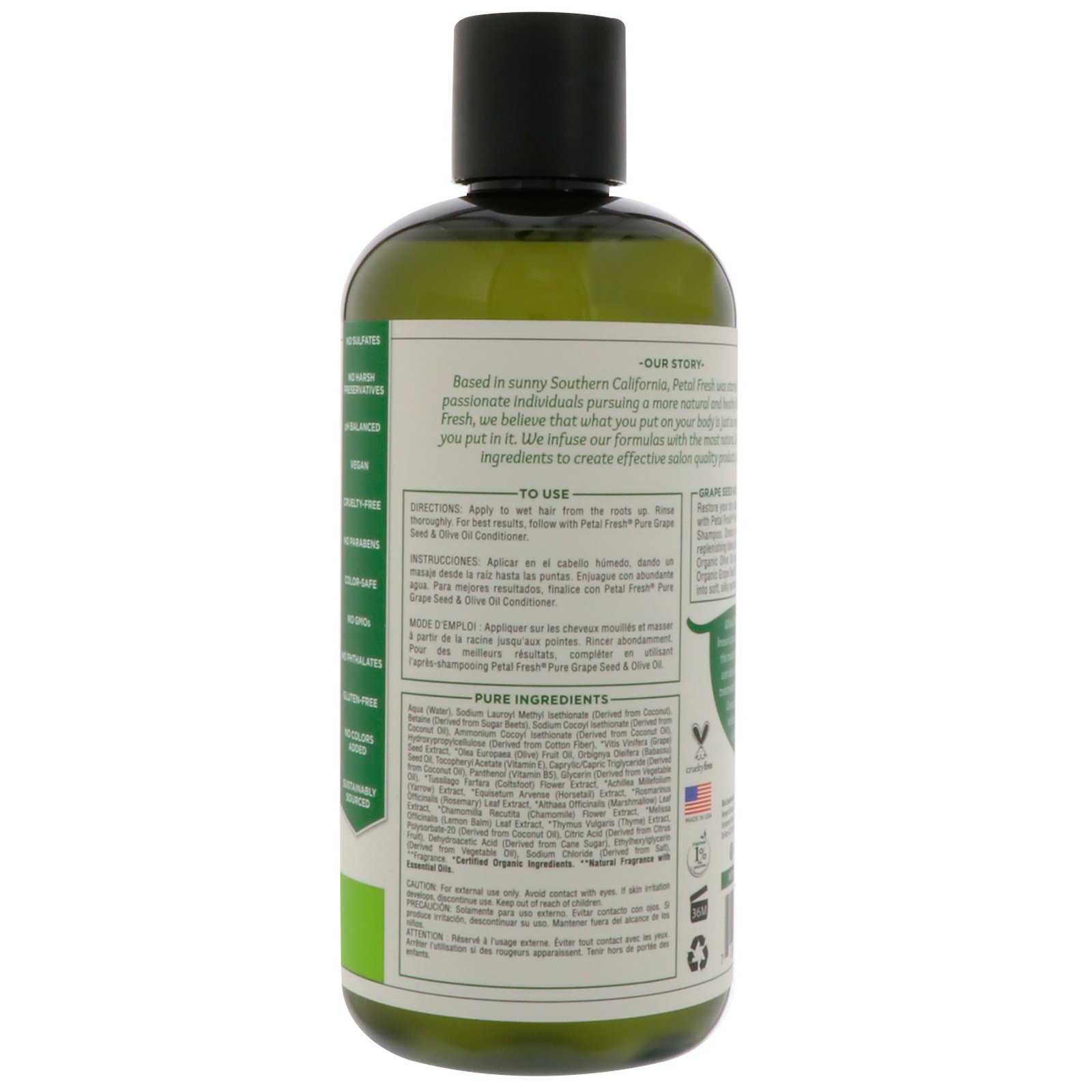 Petal Fresh, Puro, Shampoo Anti-Idade, Semente de Uva e Azeite de Oliva, 16 fl oz (475 ml) - Imagem 2