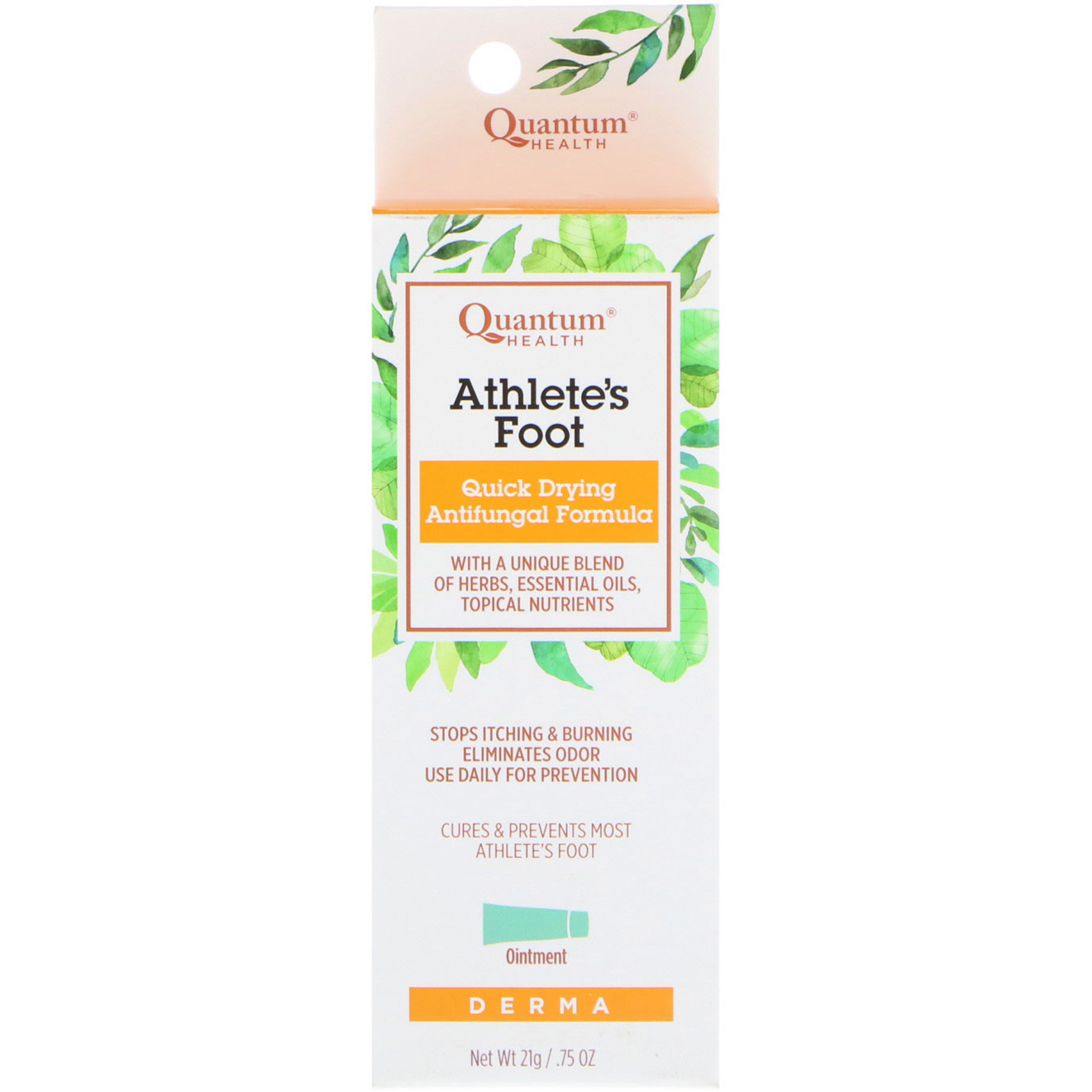 Quantum Health, Pé de Atleta, Fórmula Antifúngica de Secagem Rápida, 0,75 oz (21 g)