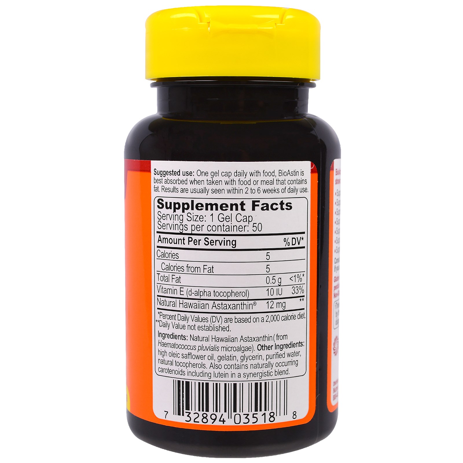 Nutrex Hawaii, BioAstin, Astaxantina Havaiana, 12 mg, 50 Cápsulas de Gel - Imagem 2