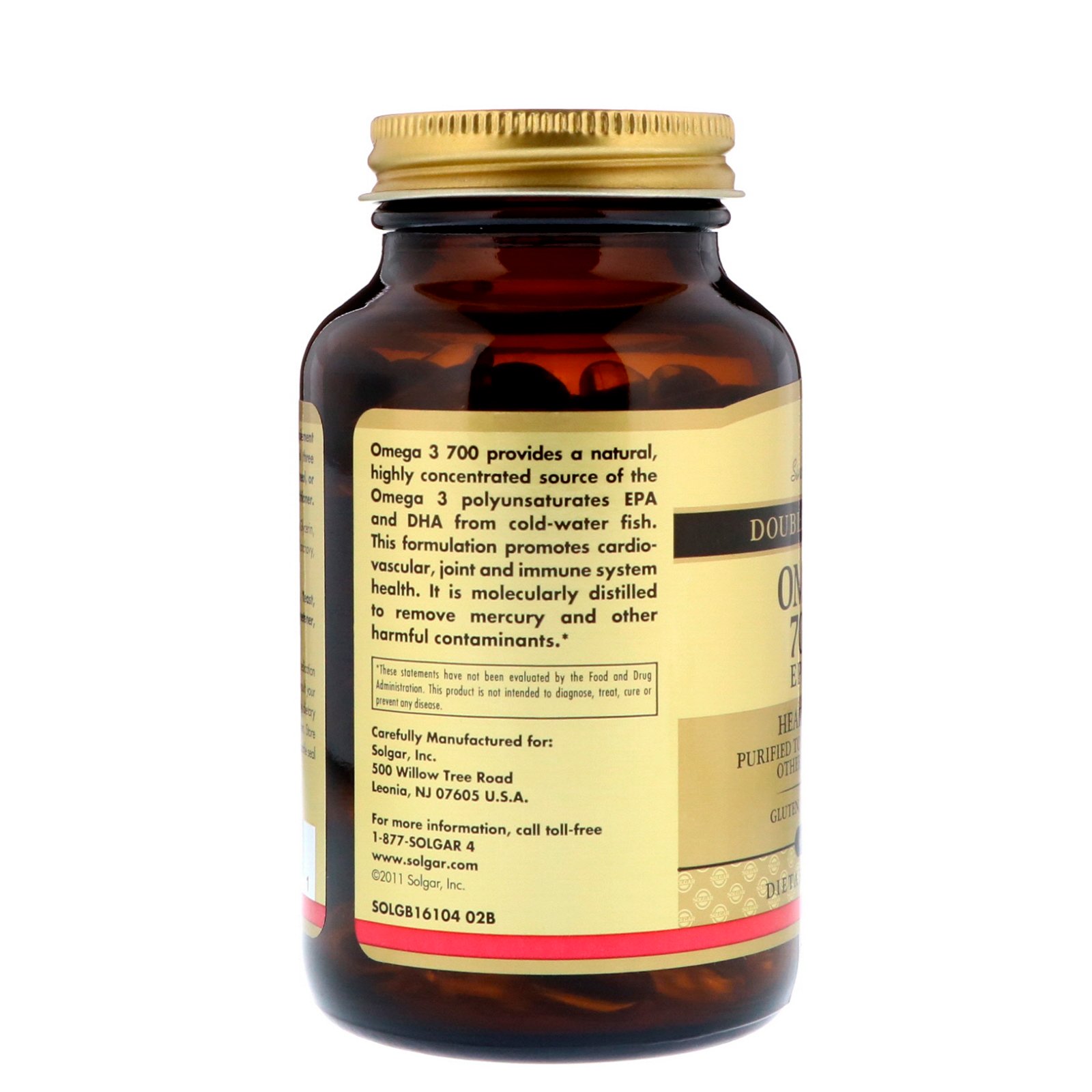 Solgar, Ômega 3, EPA e DHA, Força Dupla, 700 mg, 60 Softgels - Imagem 3