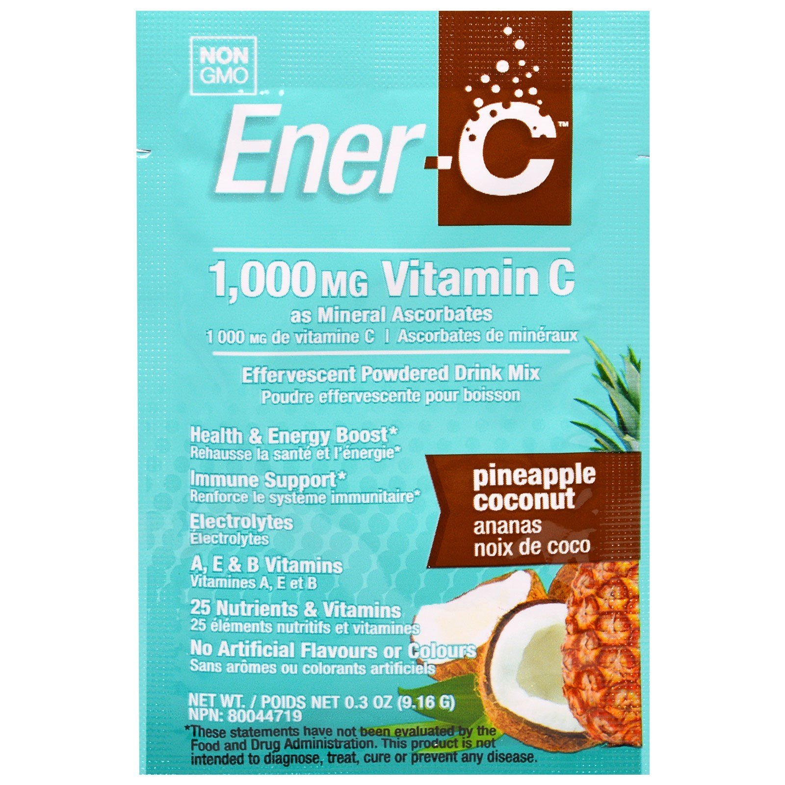 Ener-C, Vitamina C, Pó Efervescente, Sabores Mistos, 30 Pacotes, 9,7 oz (274.8 g) - Imagem 3