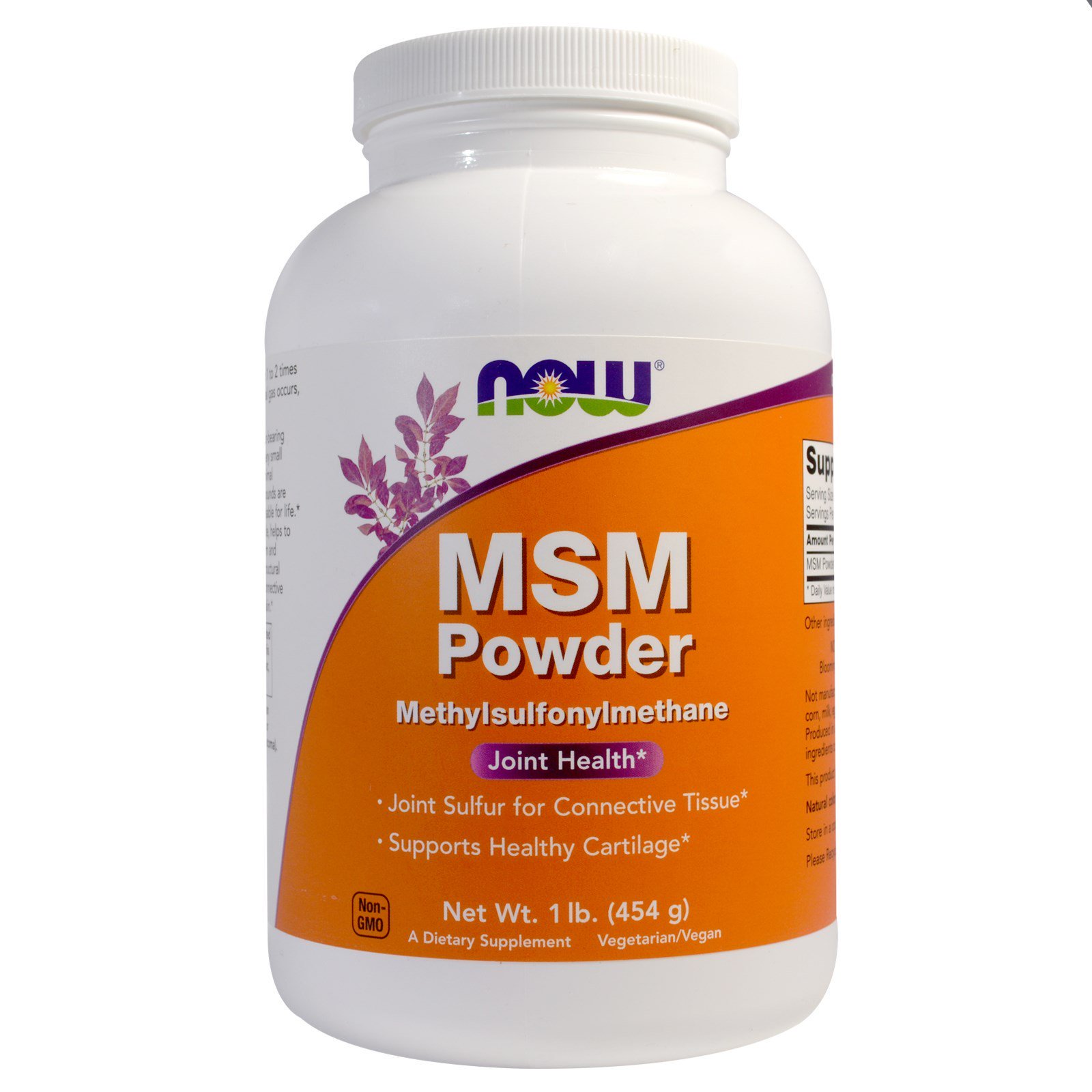 Now Foods, MSM em Pó, 454 g (1 lb)