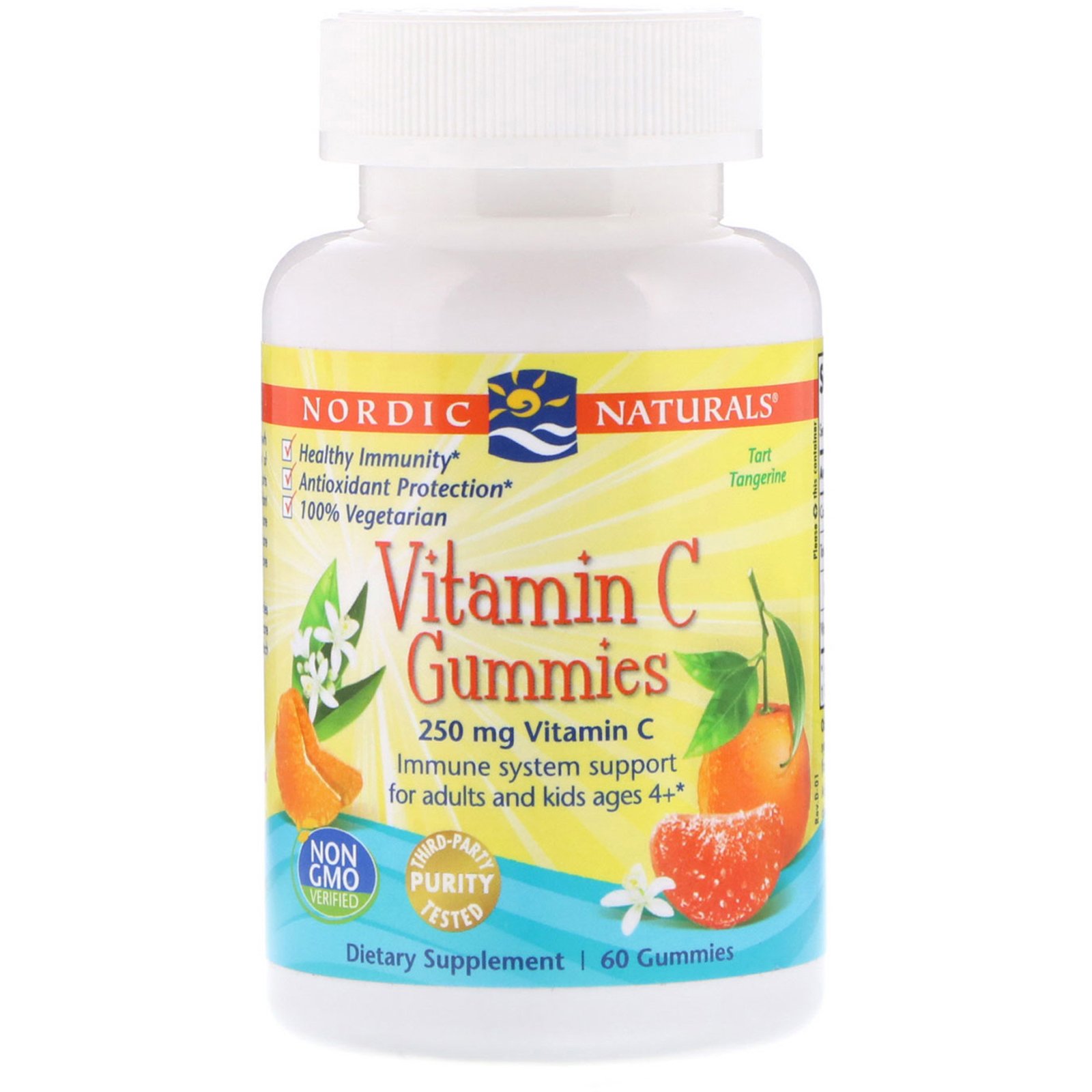 Nordic Naturals, Gomas de Vitamina C, Tangerina Ácida, 250 mg, 60 Gomas
