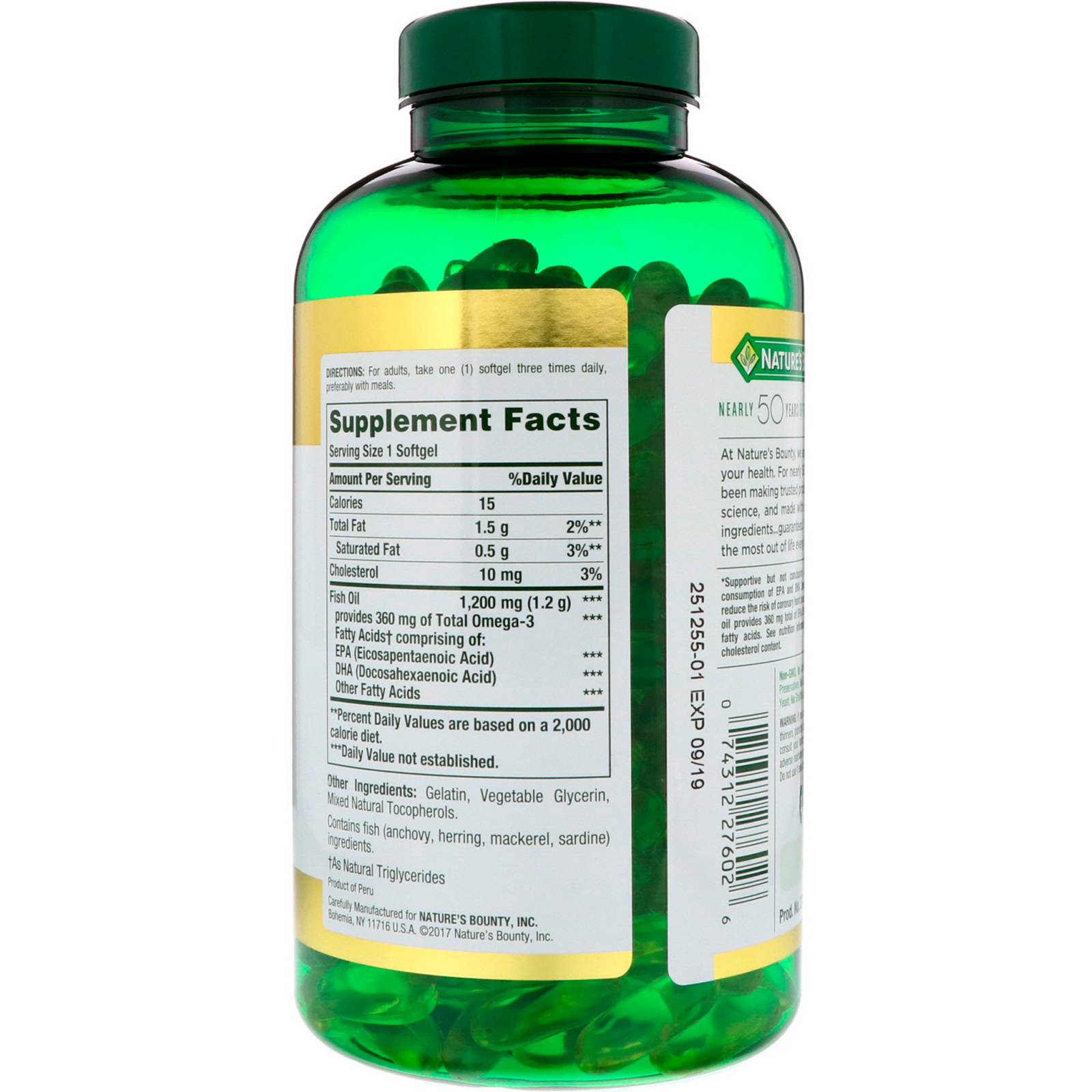 Nature's Bounty, Fish Oil, 1.200 mg, 320 Cápsulas Softgel de Liberação Rápida - Imagem 2