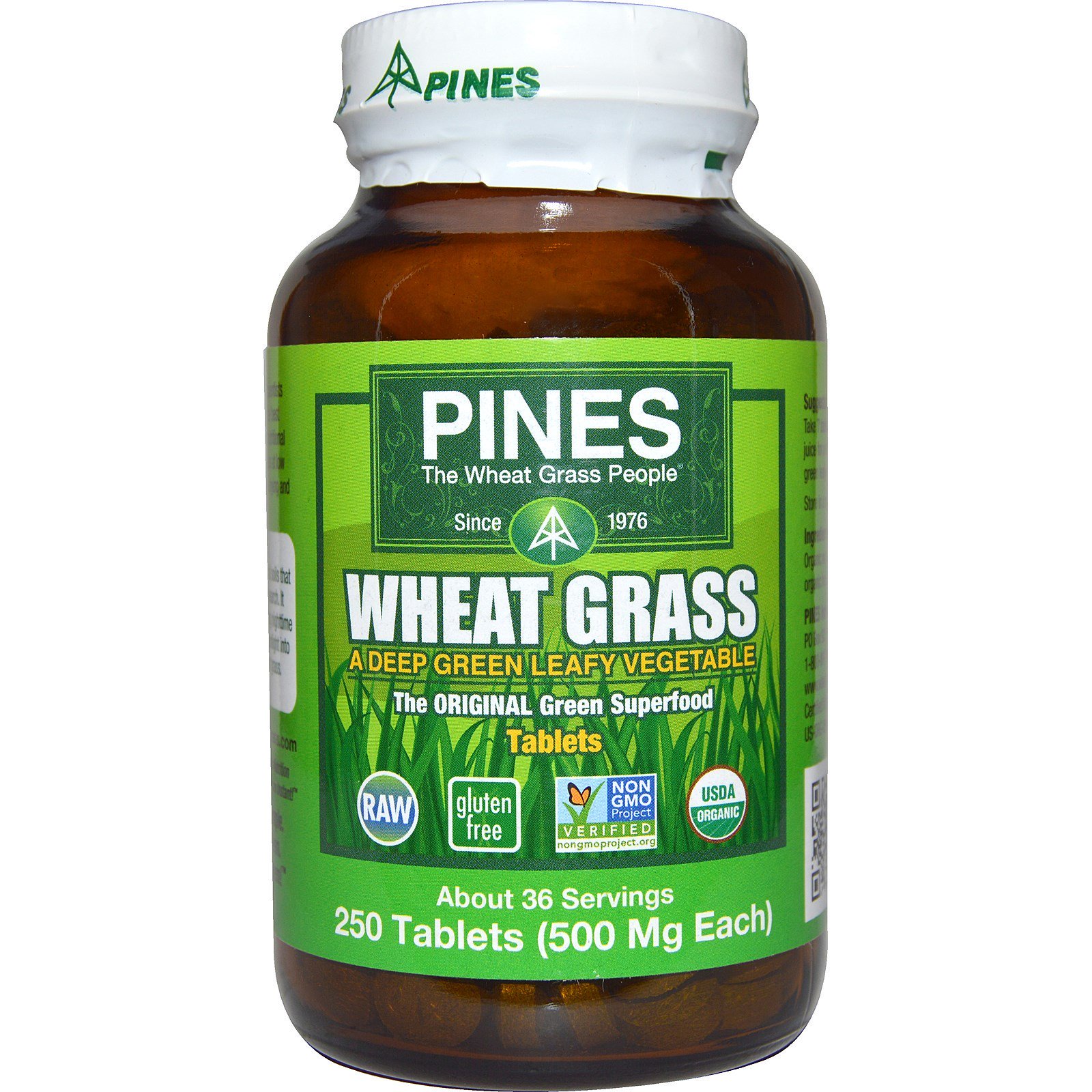 Pines International, Erva de trigo, 500 mg, 250 comprimidos