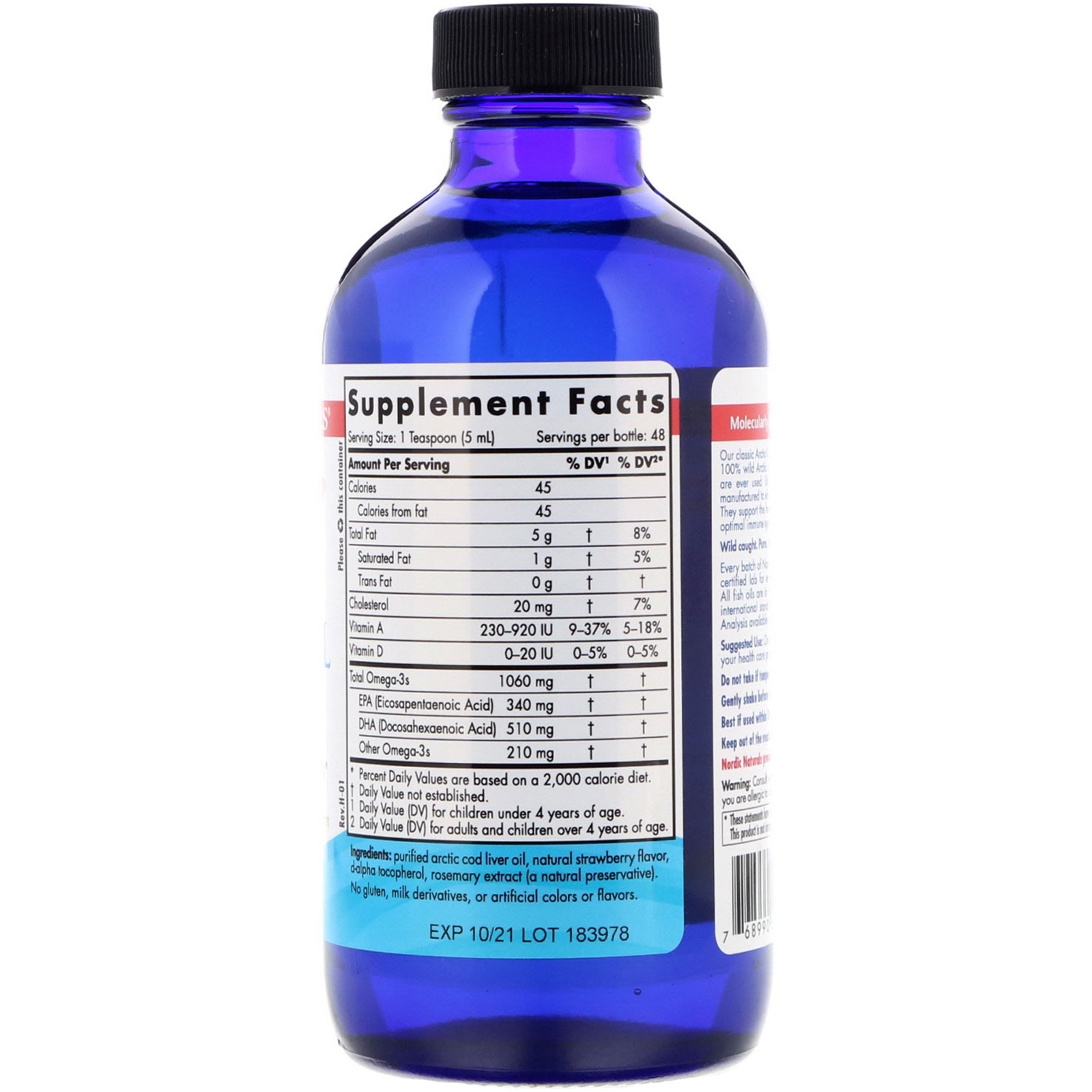 Nordic Naturals, Óleo de Fígado de Bacalhau do Ártico, Morango, 237 ml (8 fl oz) - Imagem 2