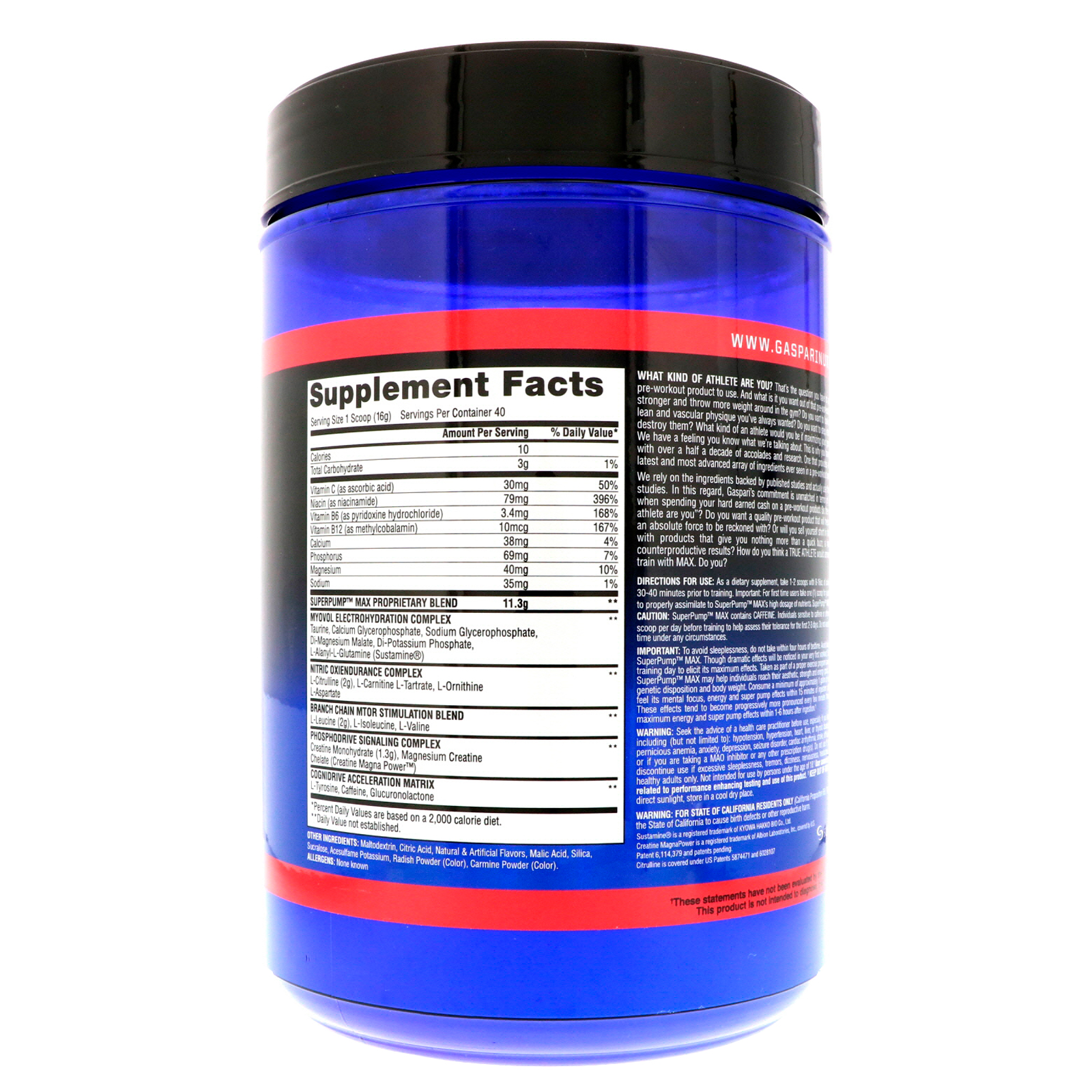 Gaspari Nutrition, SuperPump Max, The Ultimate Pre-Workout Supplement Experience, Melancia, 640 g (1,41 lbs) - Imagem 2