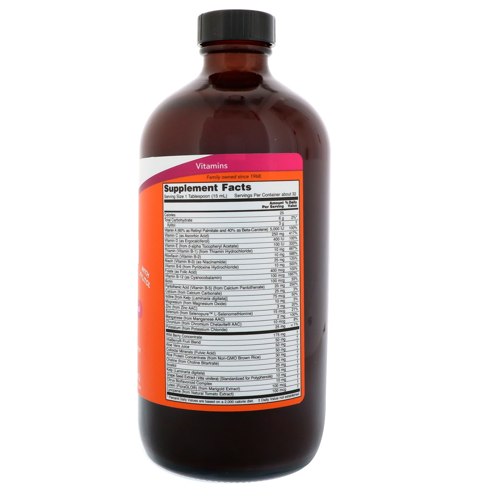Now Foods, Multivitamínico Líquido, Sabor Frutas Selvagens, 16 fl oz (473 ml) - Imagem 2