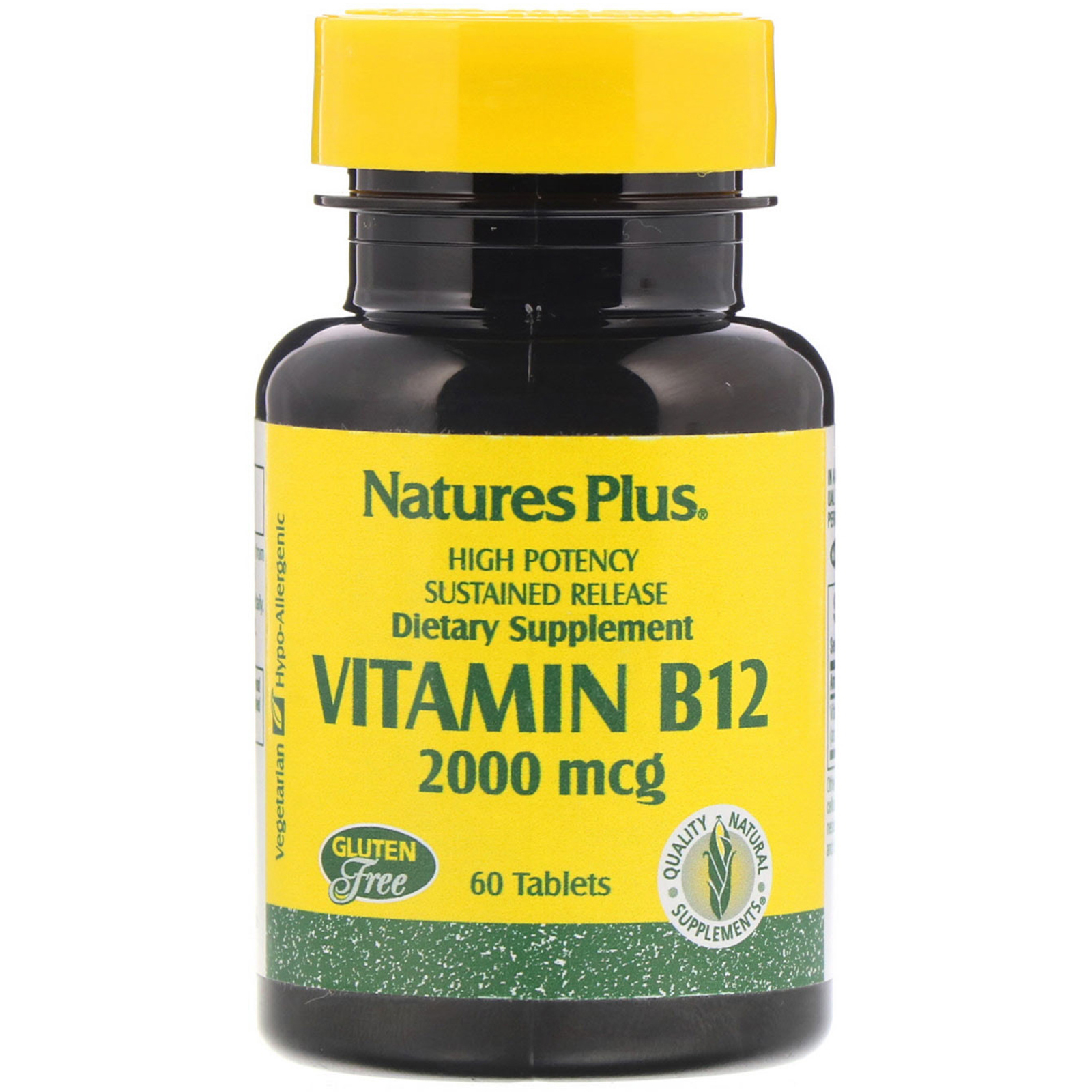 Nature's Plus, Vitamina B-12, 2.000 mcg, 60 comprimidos