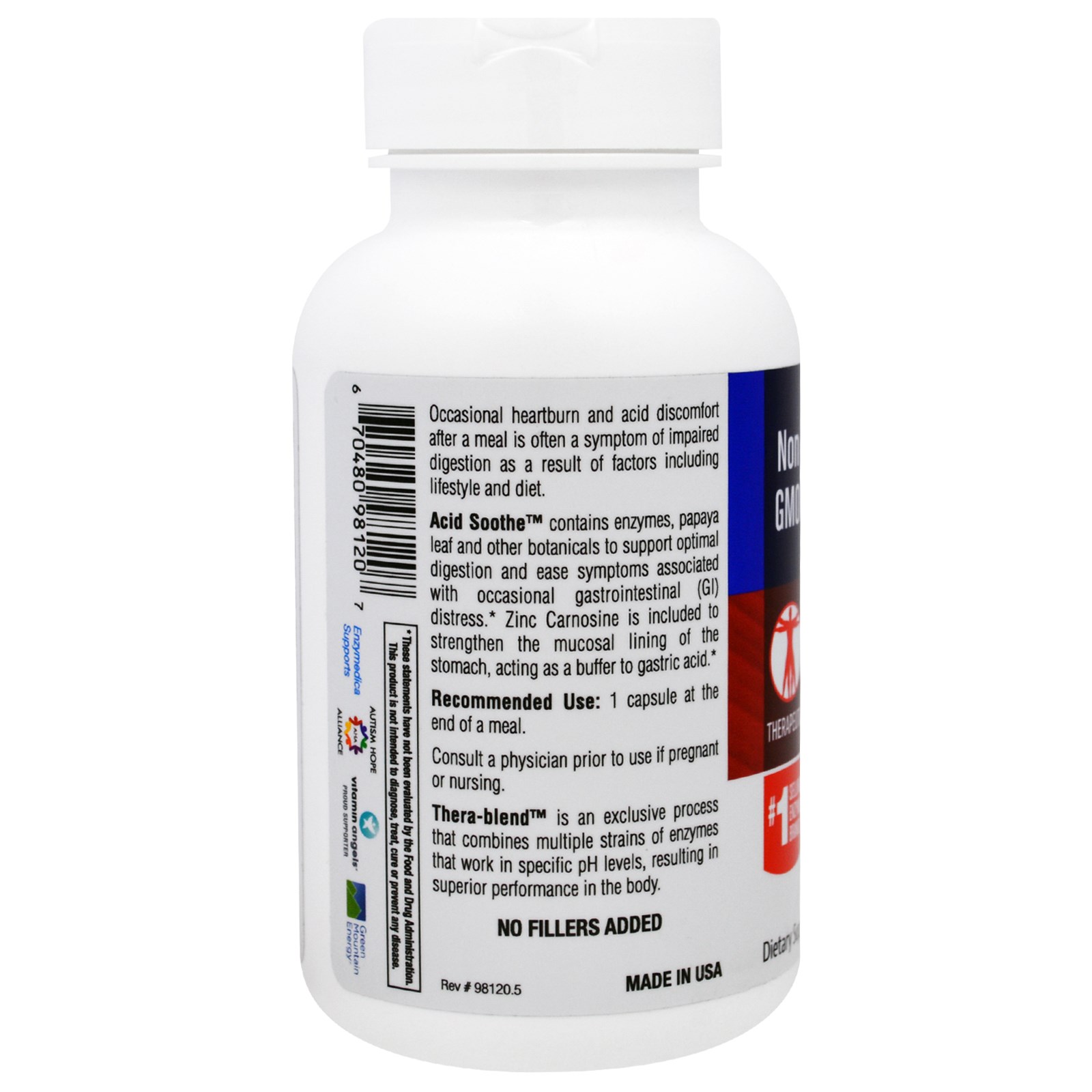 Enzymedica, Acid Soothe, 90 Cápsulas - Imagem 3