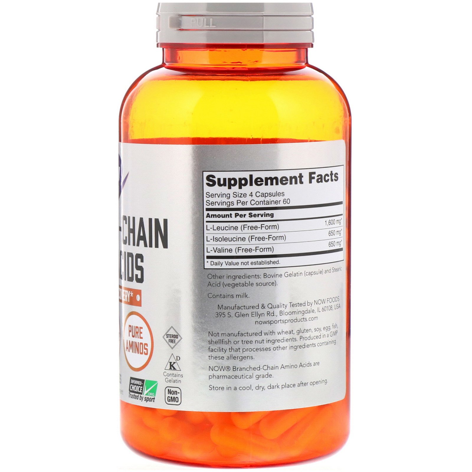 Now Foods, Sports, Branched-Chain Amino Acids, 240 Capsules - Imagem 2