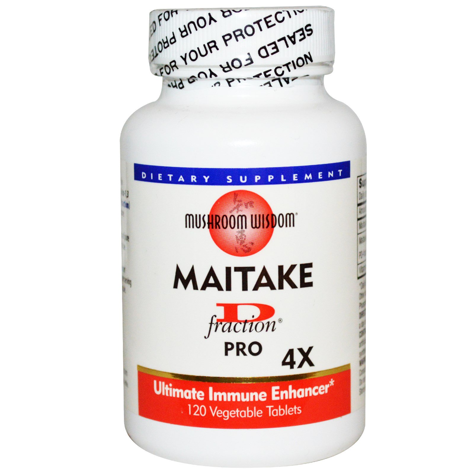 Mushroom Wisdom, Maitake D-Fraction, Pro 4X, 120 Comprimidos Vegetarianos