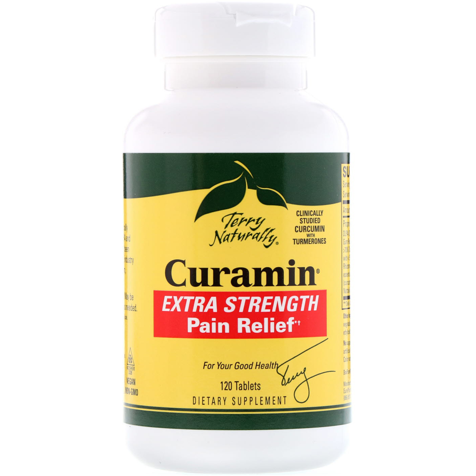 EuroPharma, Terry Naturally, Curamin, Alívio da Dor Extraforte, 120 Comprimidos