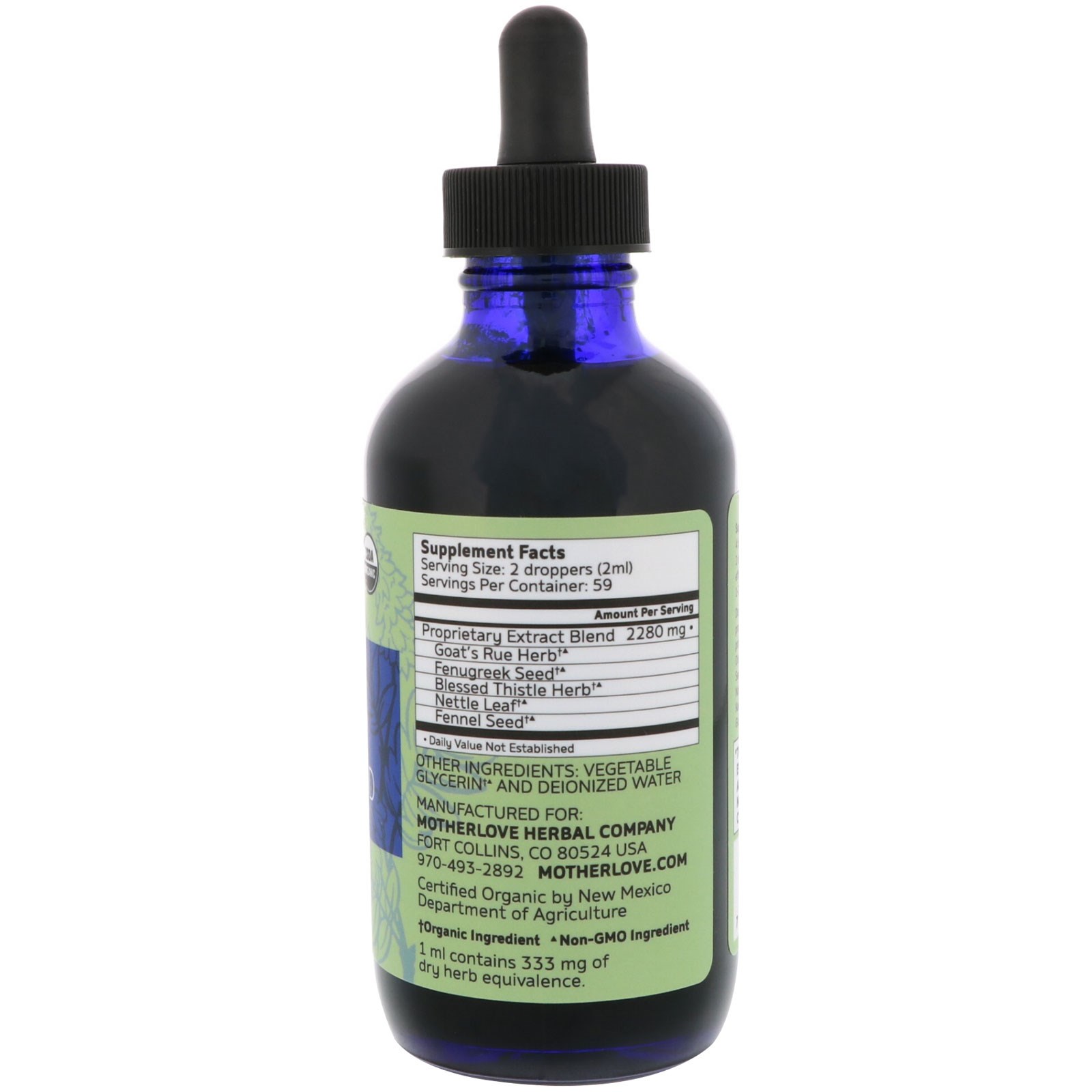 Motherlove, More Milk Special Blend, Alcohol Free, 4 fl oz (118 ml) - Imagem 2