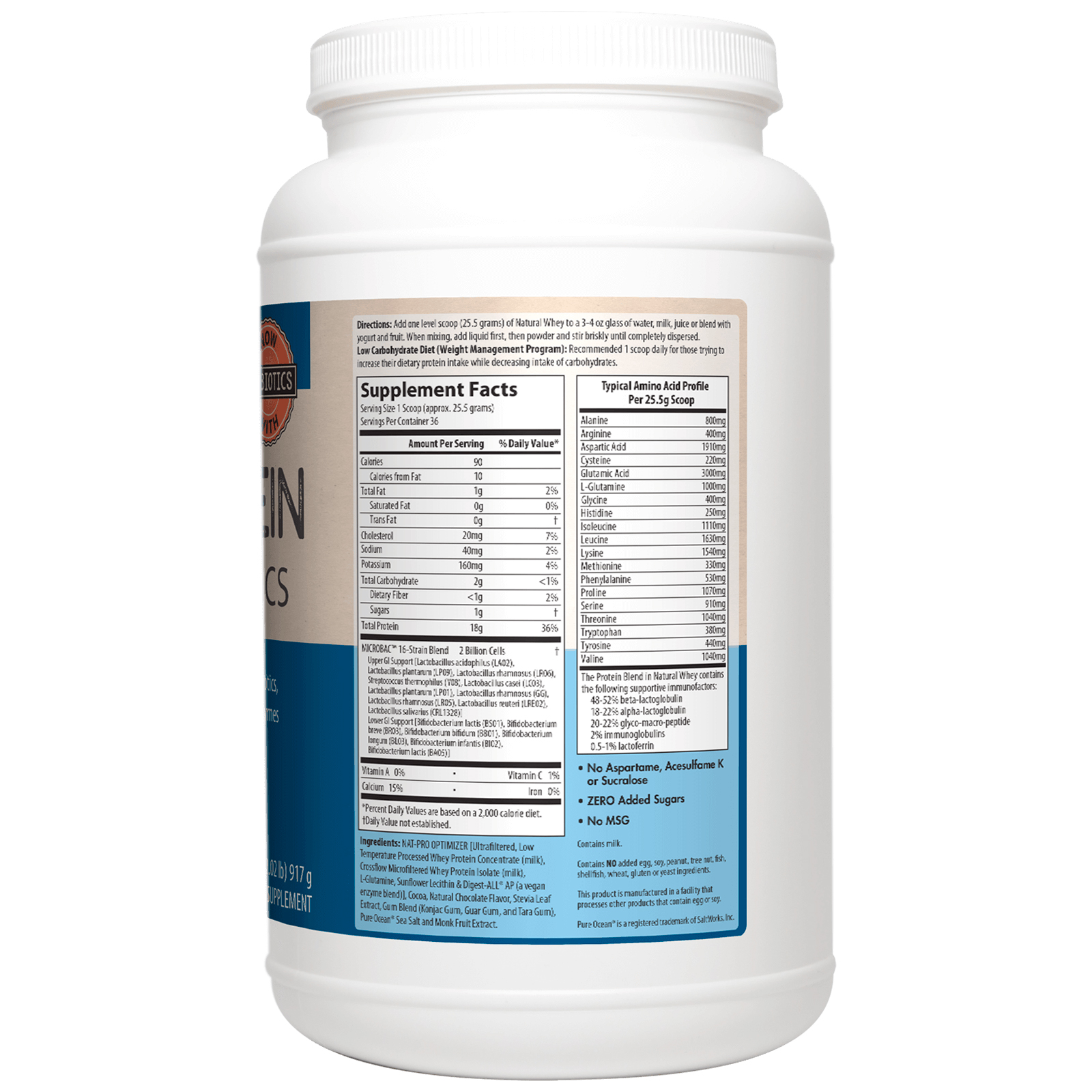 MRM, Proteína Whey Natural, 2 Bilhões de Probióticos, Chocolate Holandês, 917 g - Imagem 2