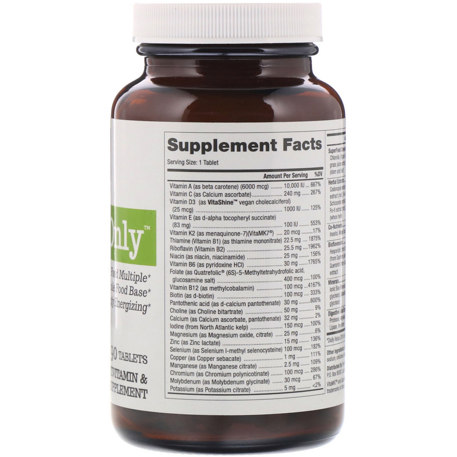 Pure Essence, One 'n' Only, Multivitamin & Mineral, 90 Tablets - Imagem 2