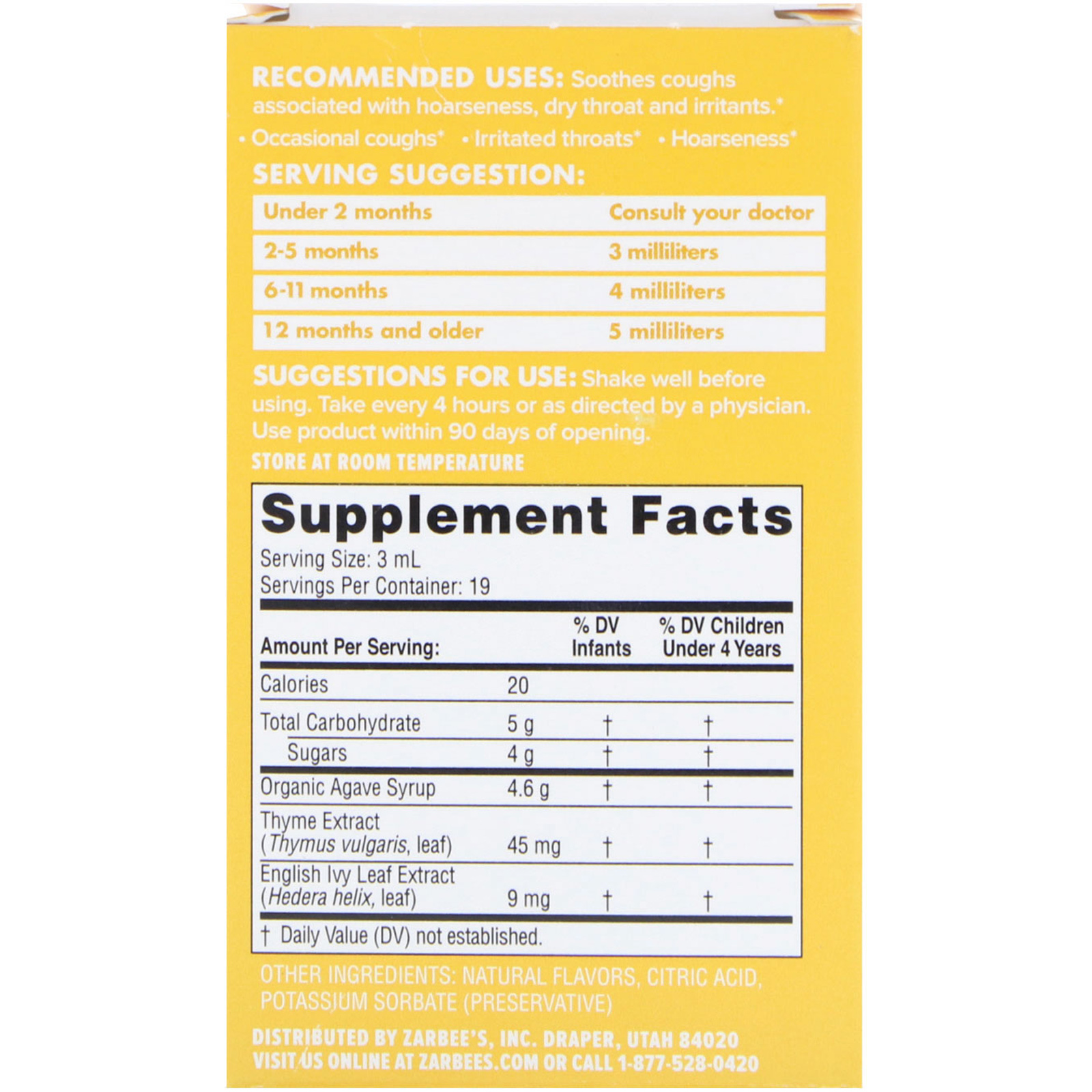 Zarbee's, Baby, Cough Syrup, Agave & Thyme, Natural Grape Flavor, 2 fl oz (59 ml) - Imagem 2