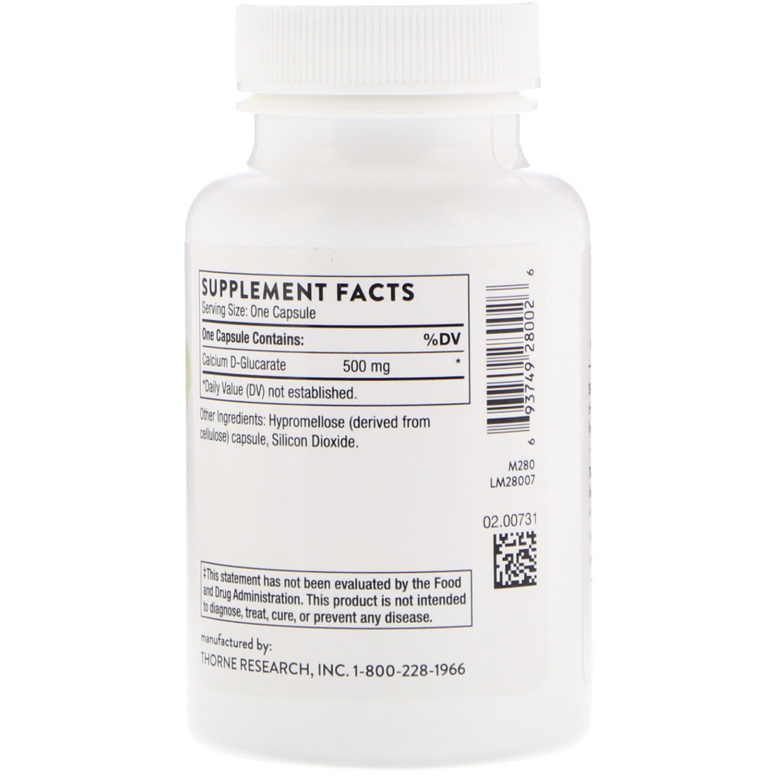 Thorne Research, D-Glucarate de cálcio, 90 Cápsulas - Imagem 2