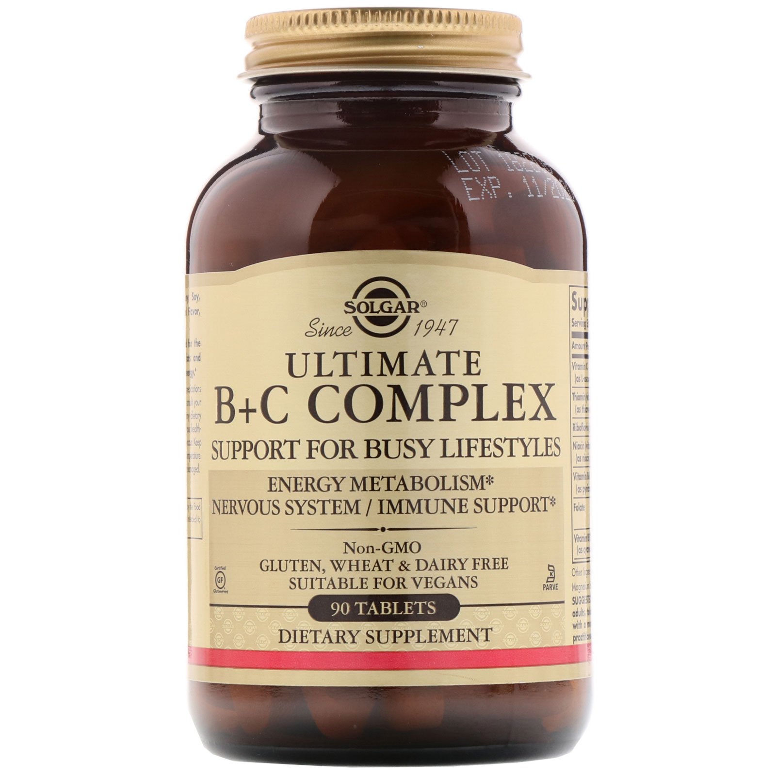 Solgar, Ultimate B+C Complex, 90 Comprimidos
