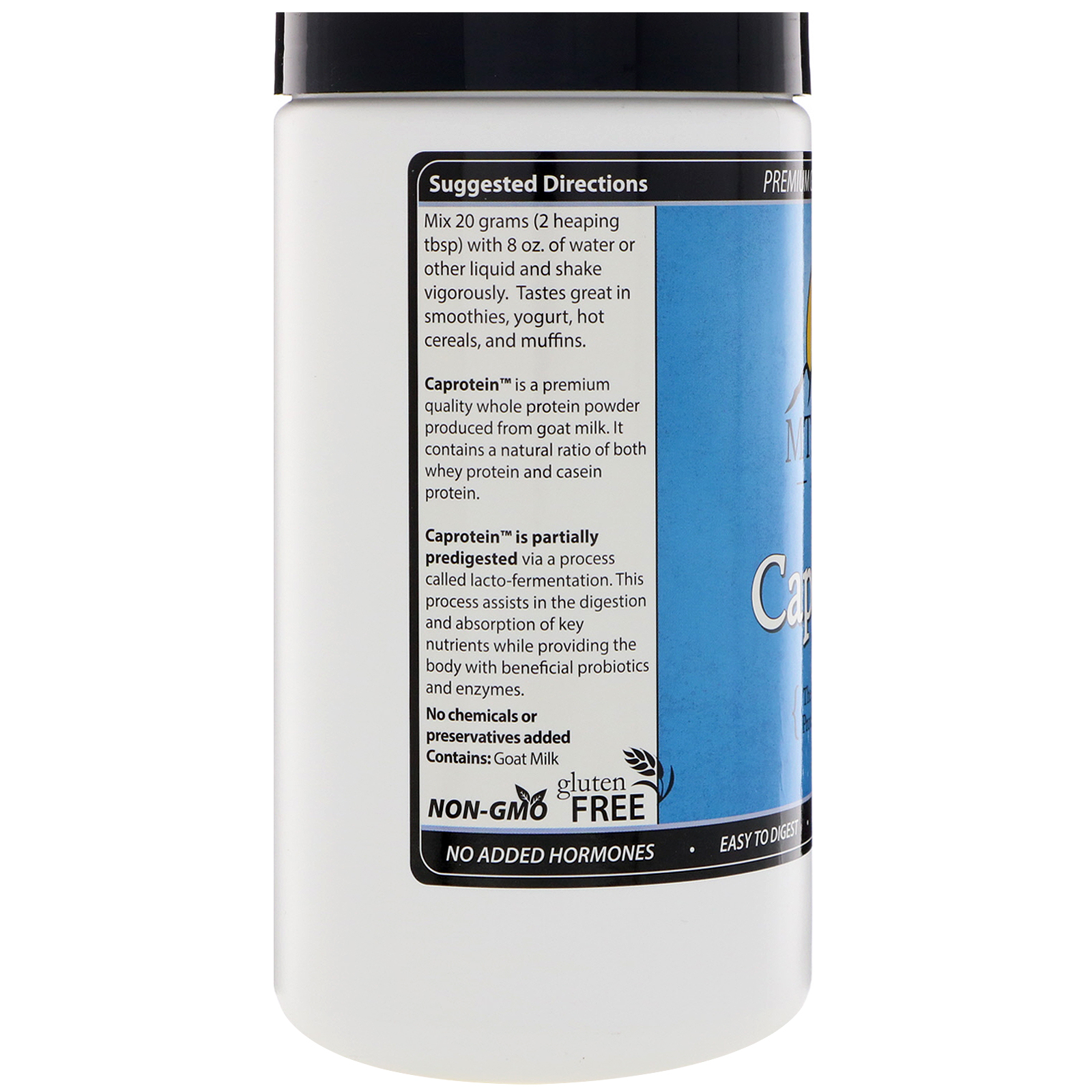 Mt. Capra, Caprotein, Proteína Premium de Leite de Cabra, Sabor Natural de Baunilha, 453 g (1 lb) - Imagem 3