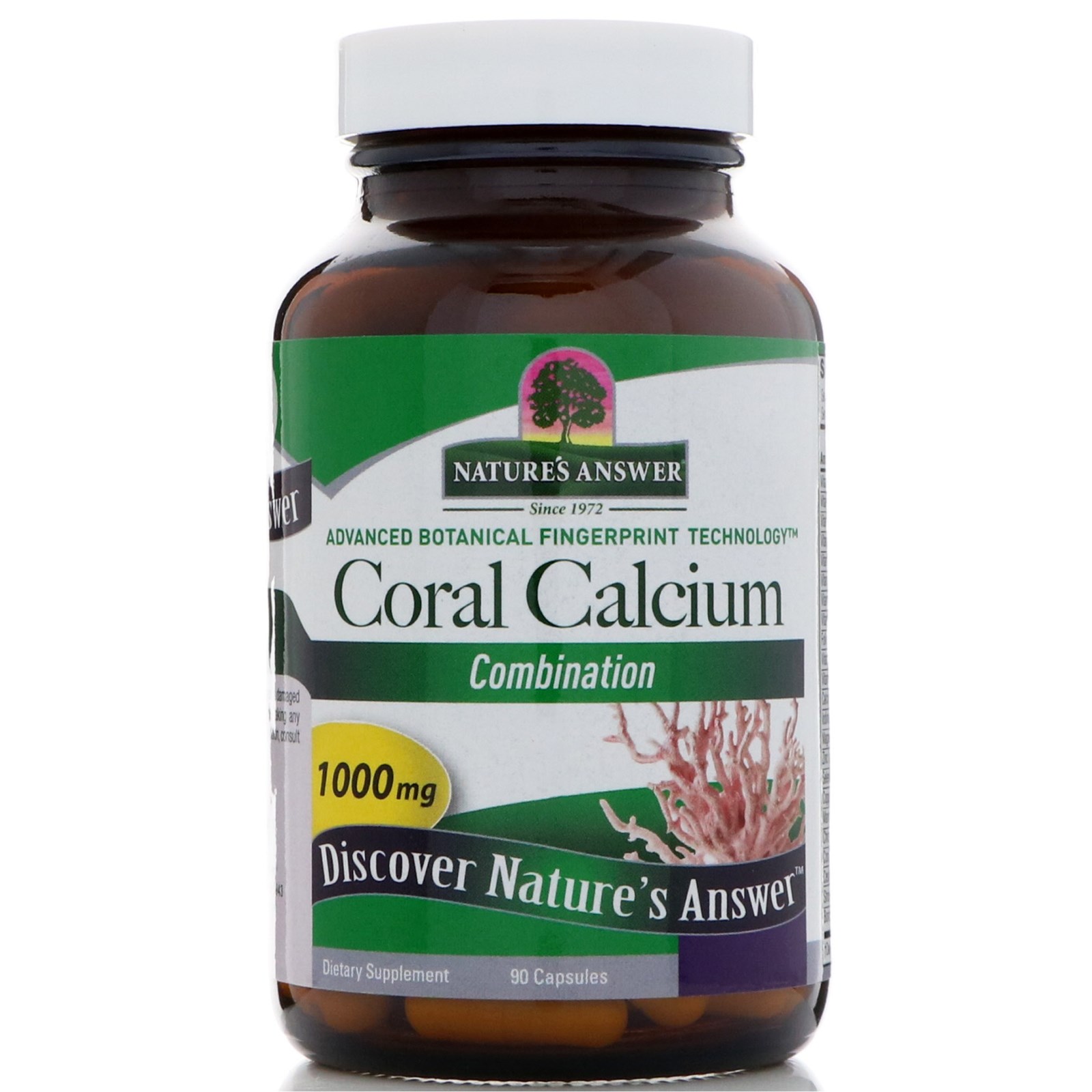 Nature's Answer, Cálcio de Coral, Combinação, 1000 mg, 90 Cápsulas - Imagem 3
