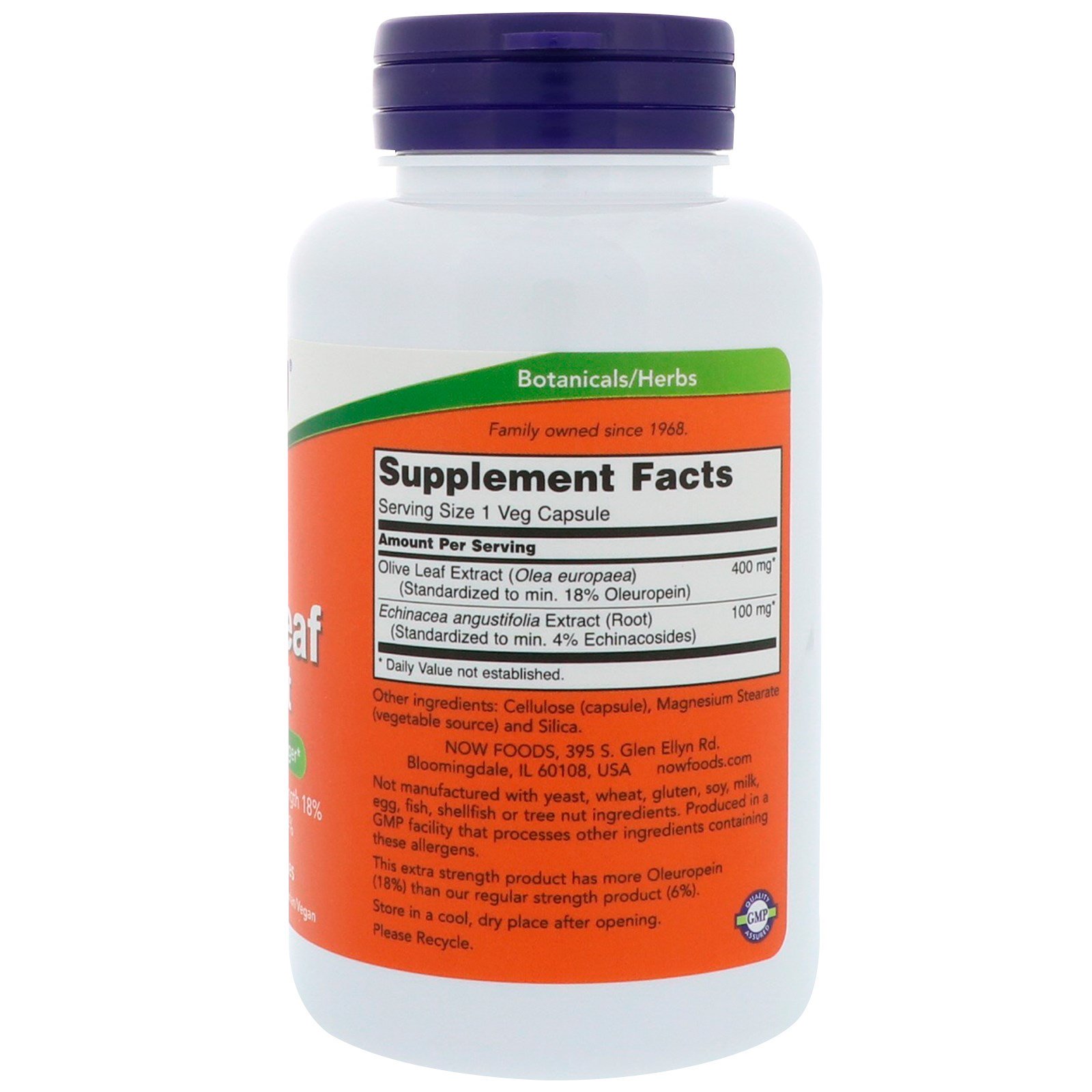 Now Foods, Extrato de Folha de Azeitona, 100 Cápsulas Vegetais - Imagem 2