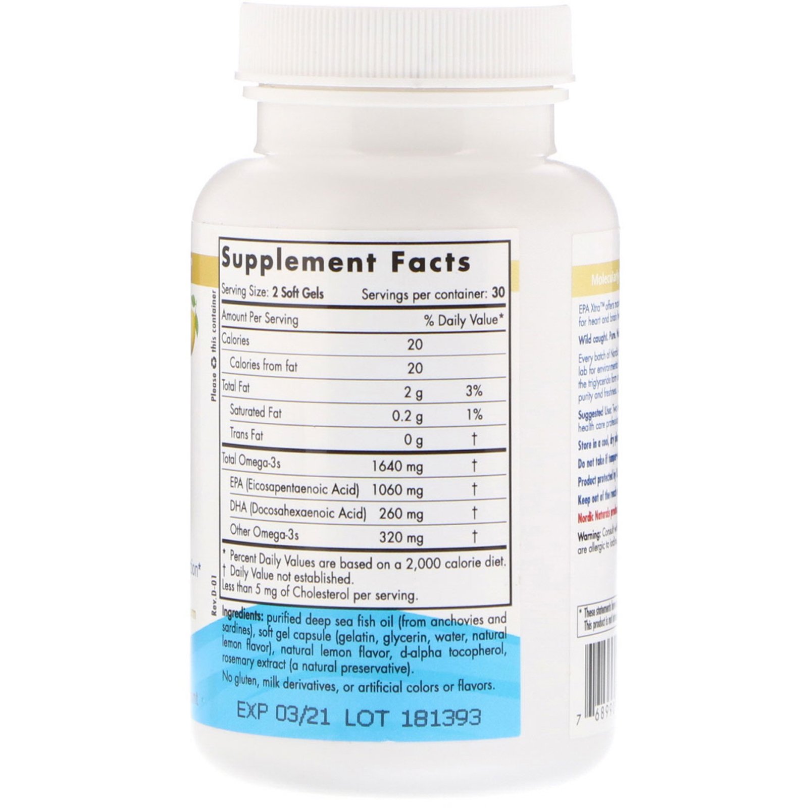 Nordic Naturals, EPA Xtra, Limão, 1000 mg, 60 Cápsulas Gelatinosas - Imagem 2