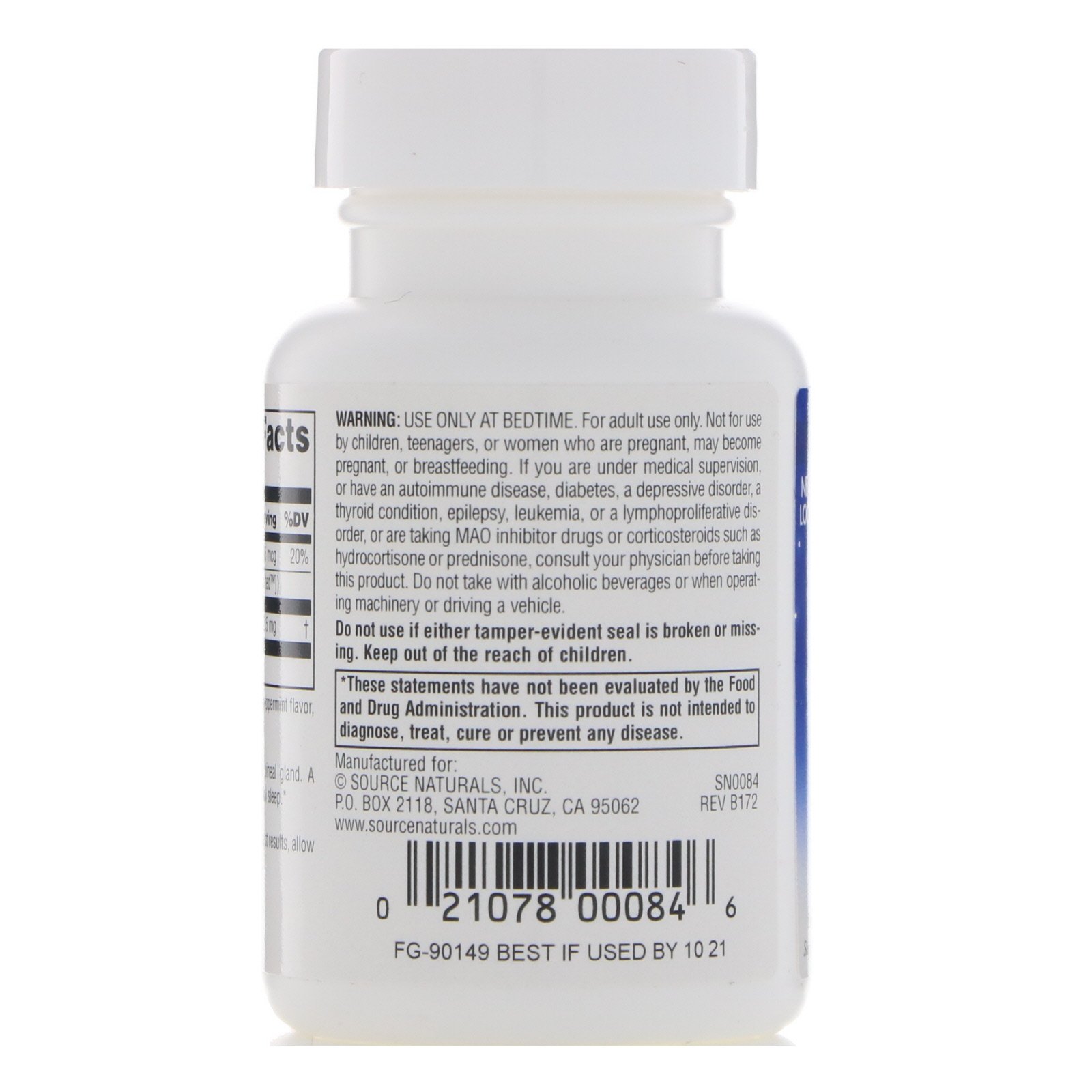 Source Naturals, Melatonin, Peppermint, 2.5 mg, 60 Lozenges - Imagem 3