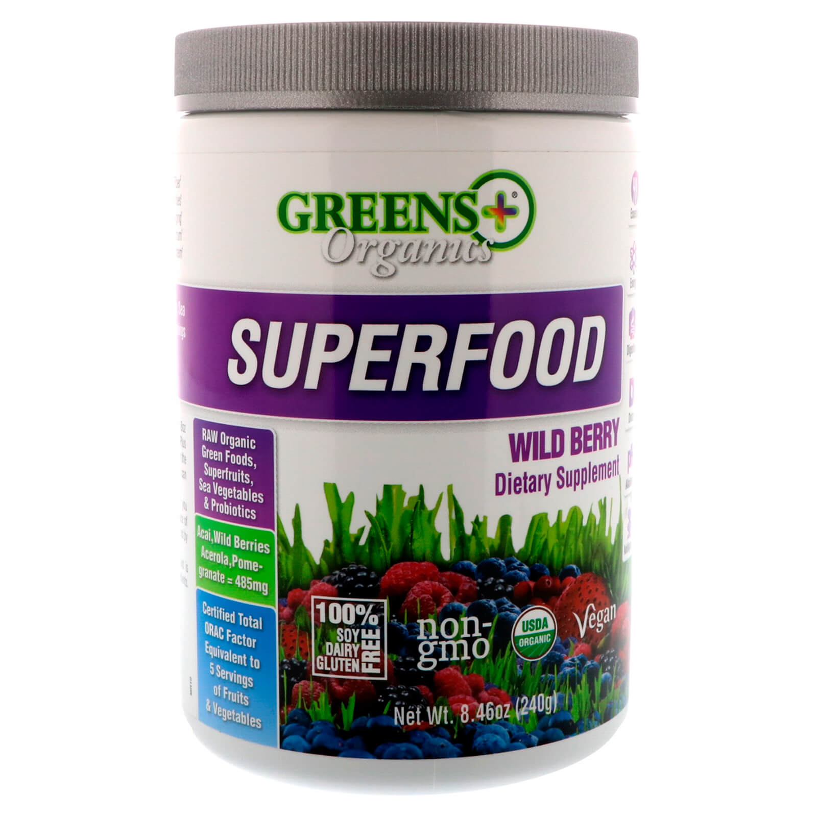 Greens Plus, Superalimentos Orgânicos, Frutas Silvestres, 8,46 onças (240 g)