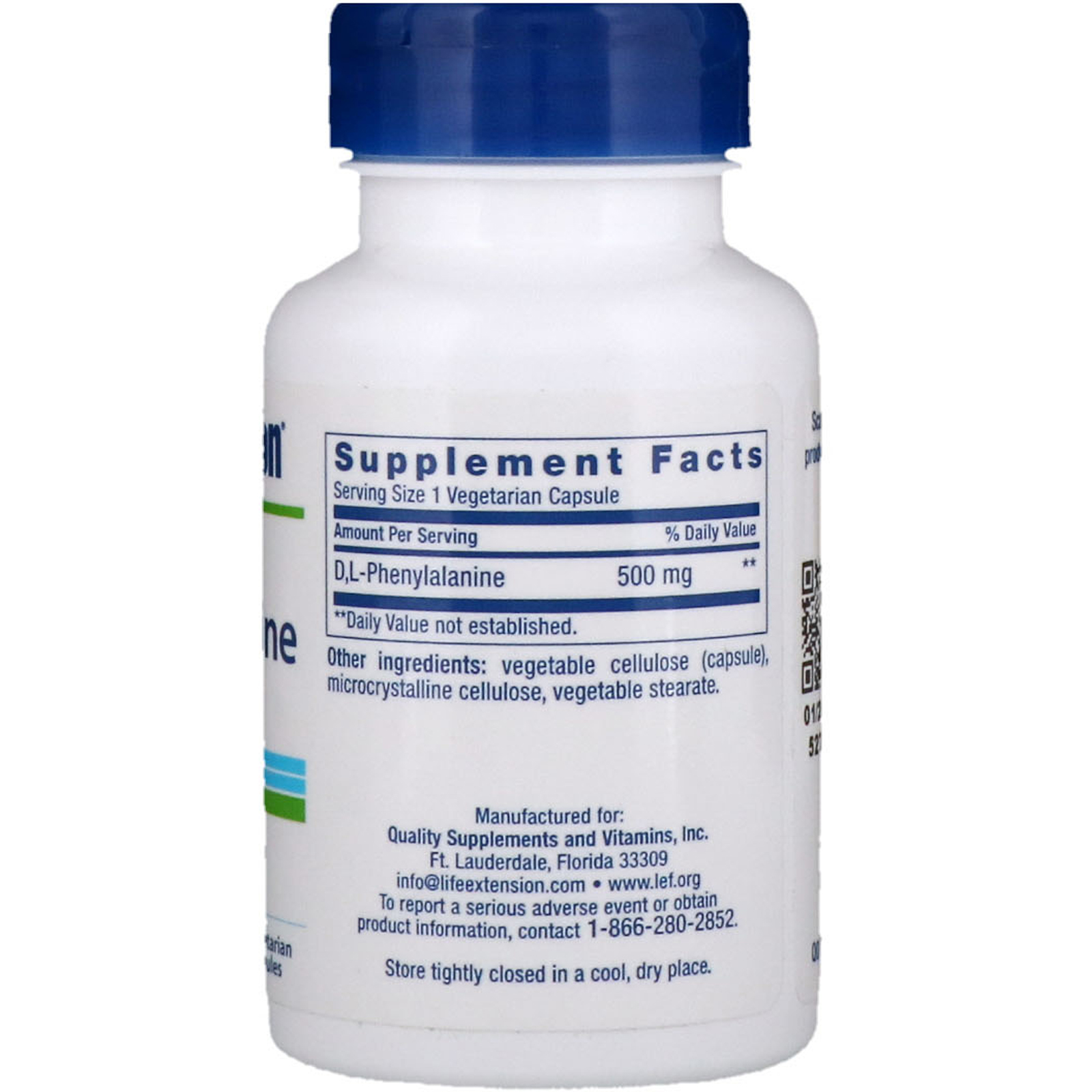 Life Extension, D, L-Phenylalanine, 500 mg, 100 Cápsula Vegetarianas - Imagem 2
