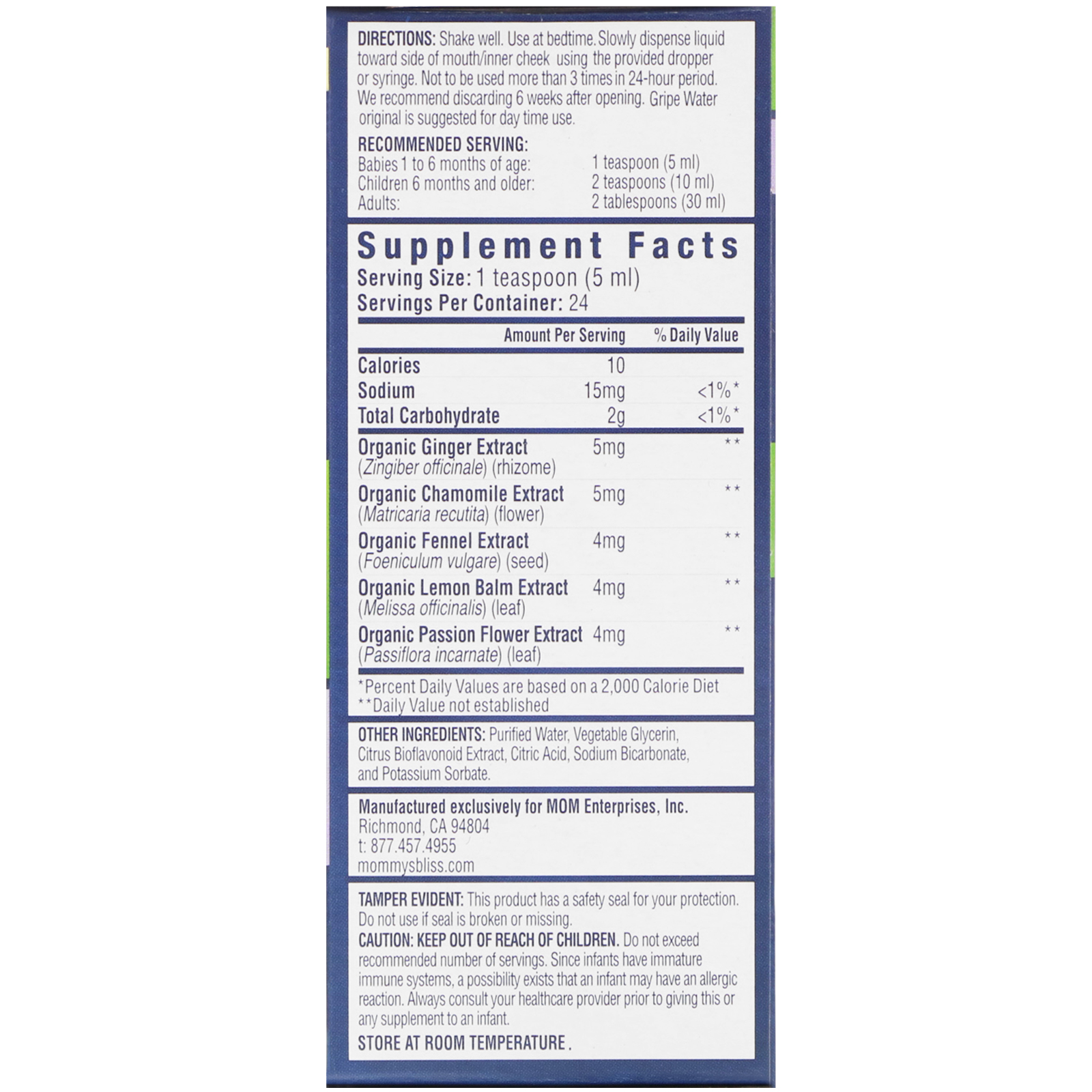 Mommy's Bliss, Período Noturno, Água para Gripe, 4 fl oz (120 ml) - Imagem 3