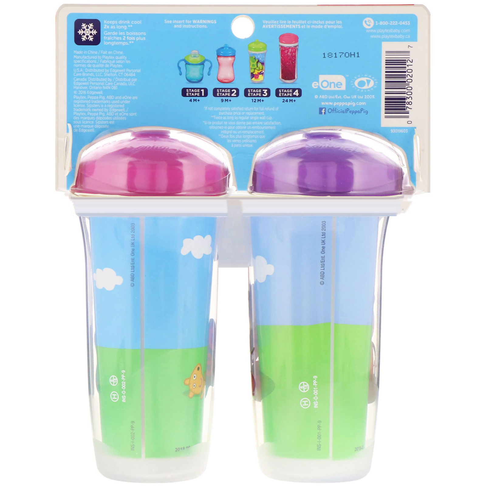 Playtex Baby, Sipsters, Peppa Pig, A Partir de 12 Meses, 2 Copos, 266 ml (9 oz) Cada - Imagem 2