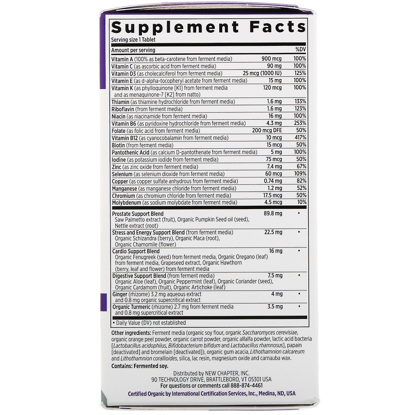 New Chapter, Multivitamínico Diário para Todos os Homens Acima de 40 Anos, 48 Comprimidos Vegetarianos - Imagem 2