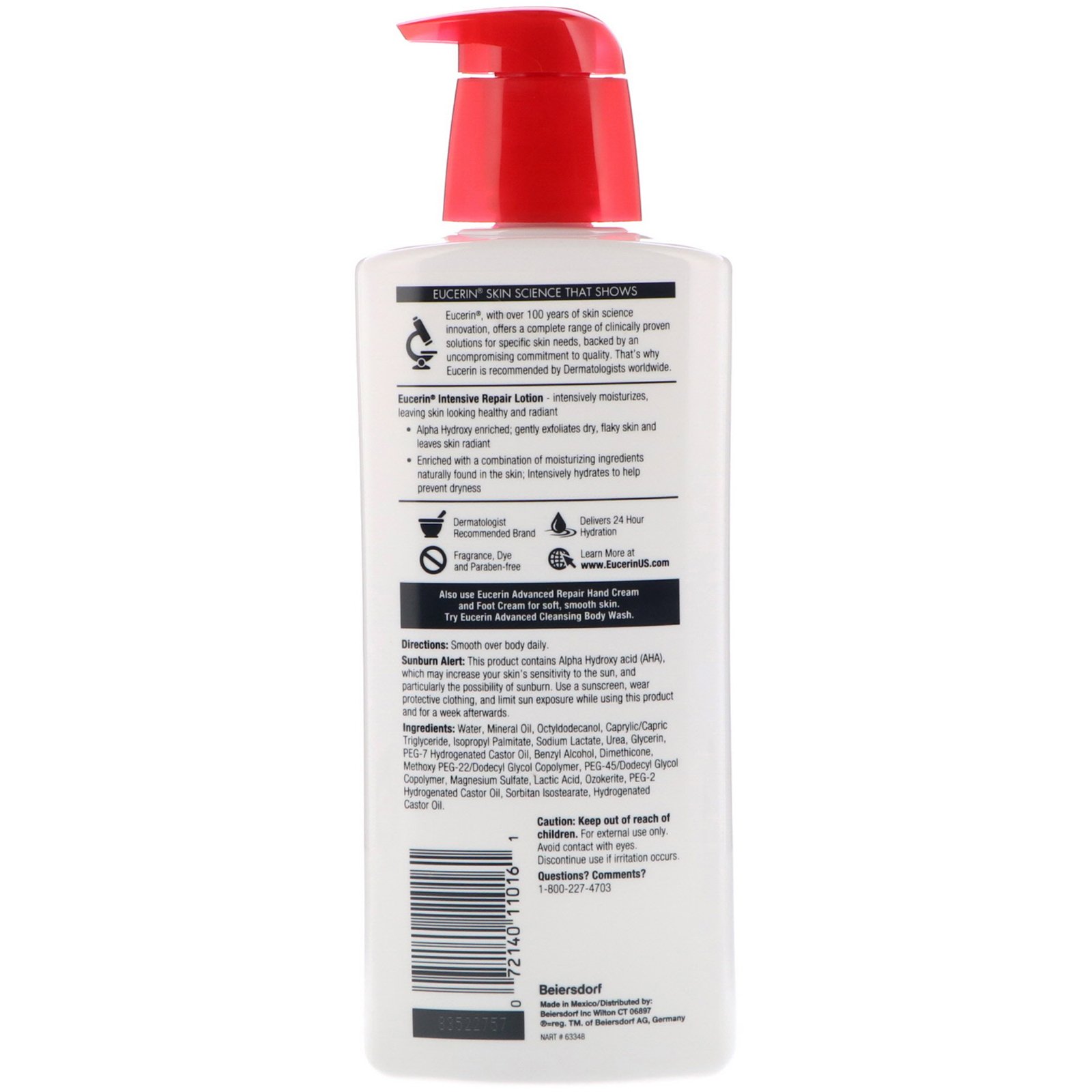 Eucerin, Loção Intensiva para Reparos, Sem Fragrância, 500 ml (16,9 fl oz) - Imagem 2