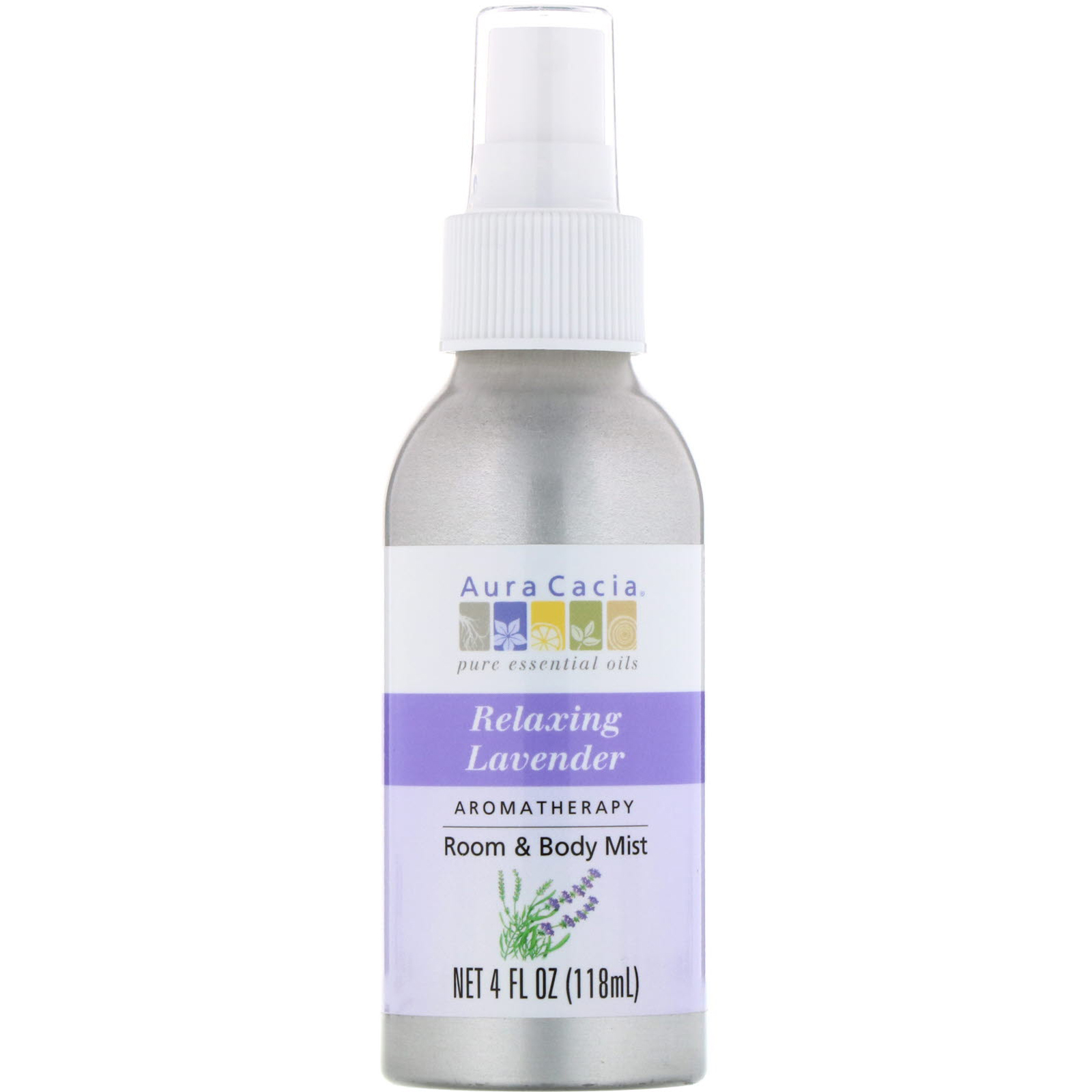 Aura Cacia, Aromatherapy Room & Body Mist, Lavanda Relaxante, 118 ml (4 fl oz)