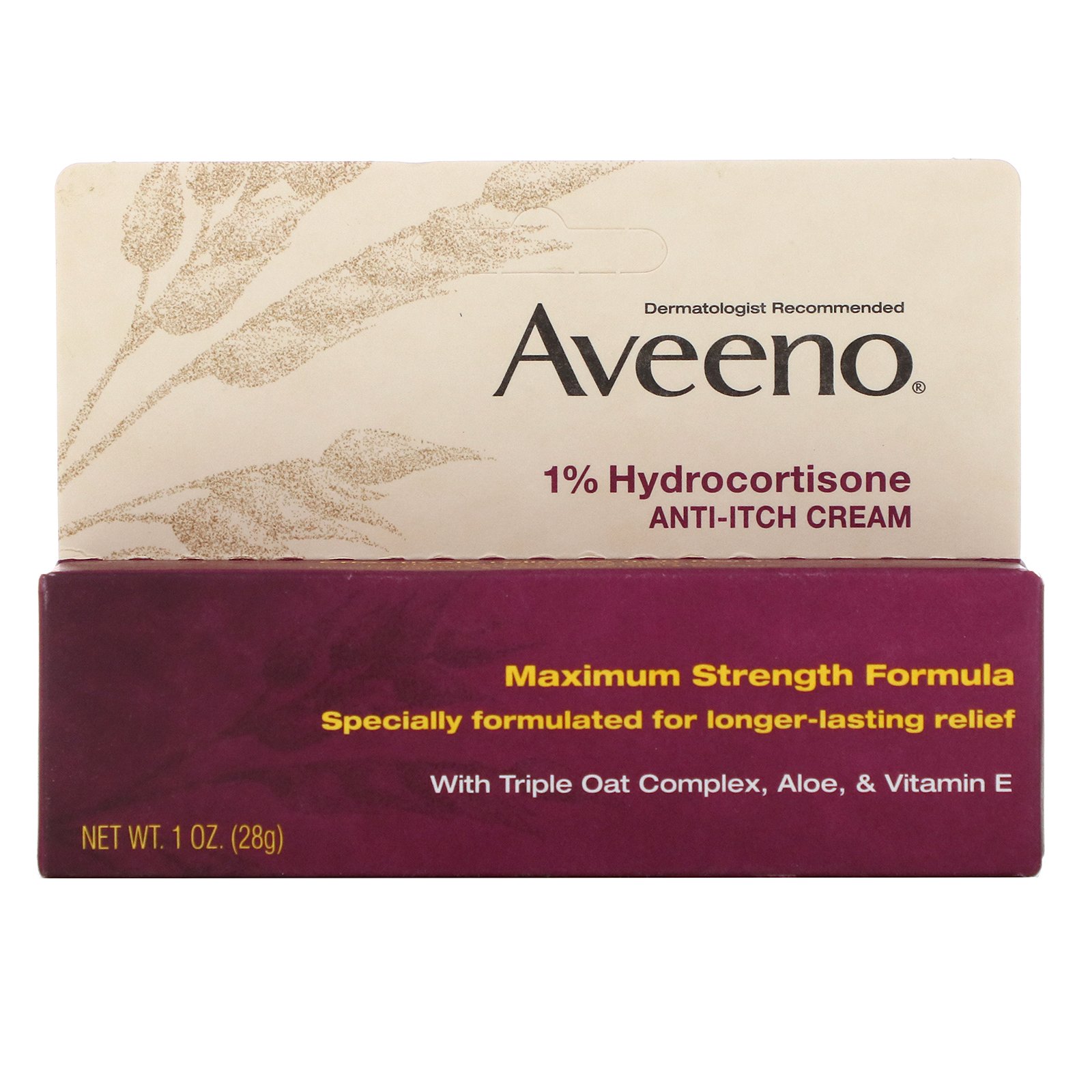 Aveeno, Creme Anti-Coceira, Hydrocortisona 1% , Naturais Ativos, 1 oz (28 g) - Imagem 2