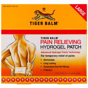 Tiger Balm, Pain Relieving Patch, Large, 4 Adesivos (8 x 4 pol. Cada)