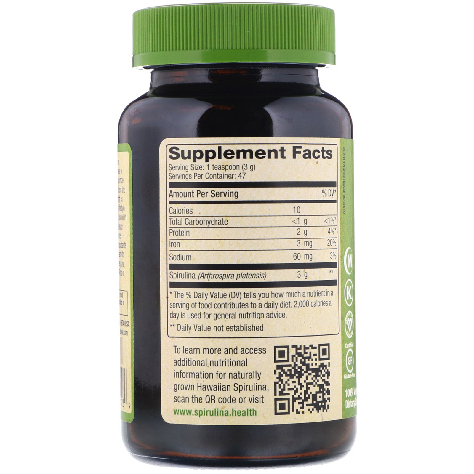 Nutrex Hawaii, Pure Hawaiian Spirulina, Powder, 5 oz (142 g) - Imagem 2