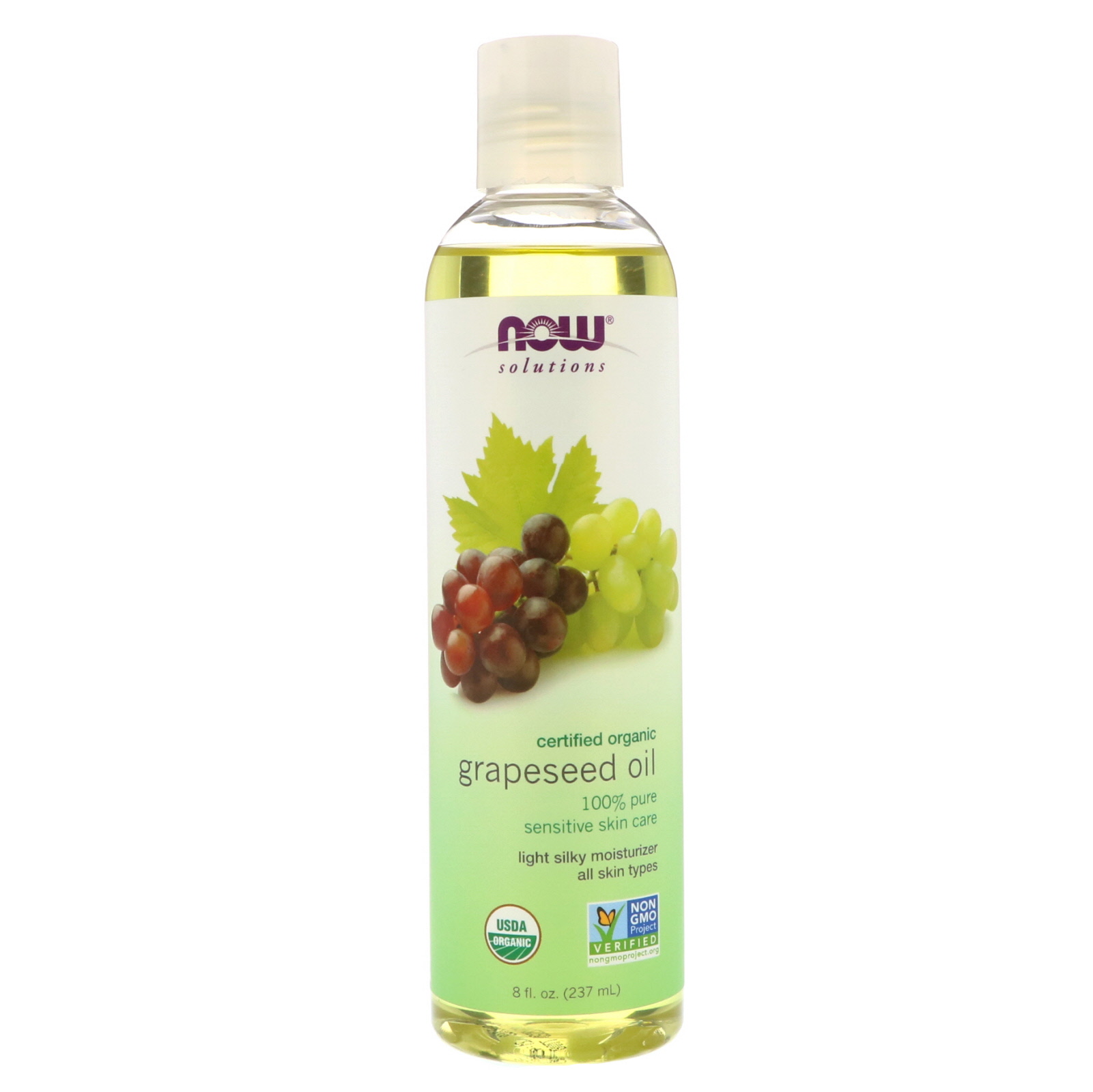 Now Foods, Solutions, Óleo de Semente de Uva Orgânica, 8 fl oz (237 ml)