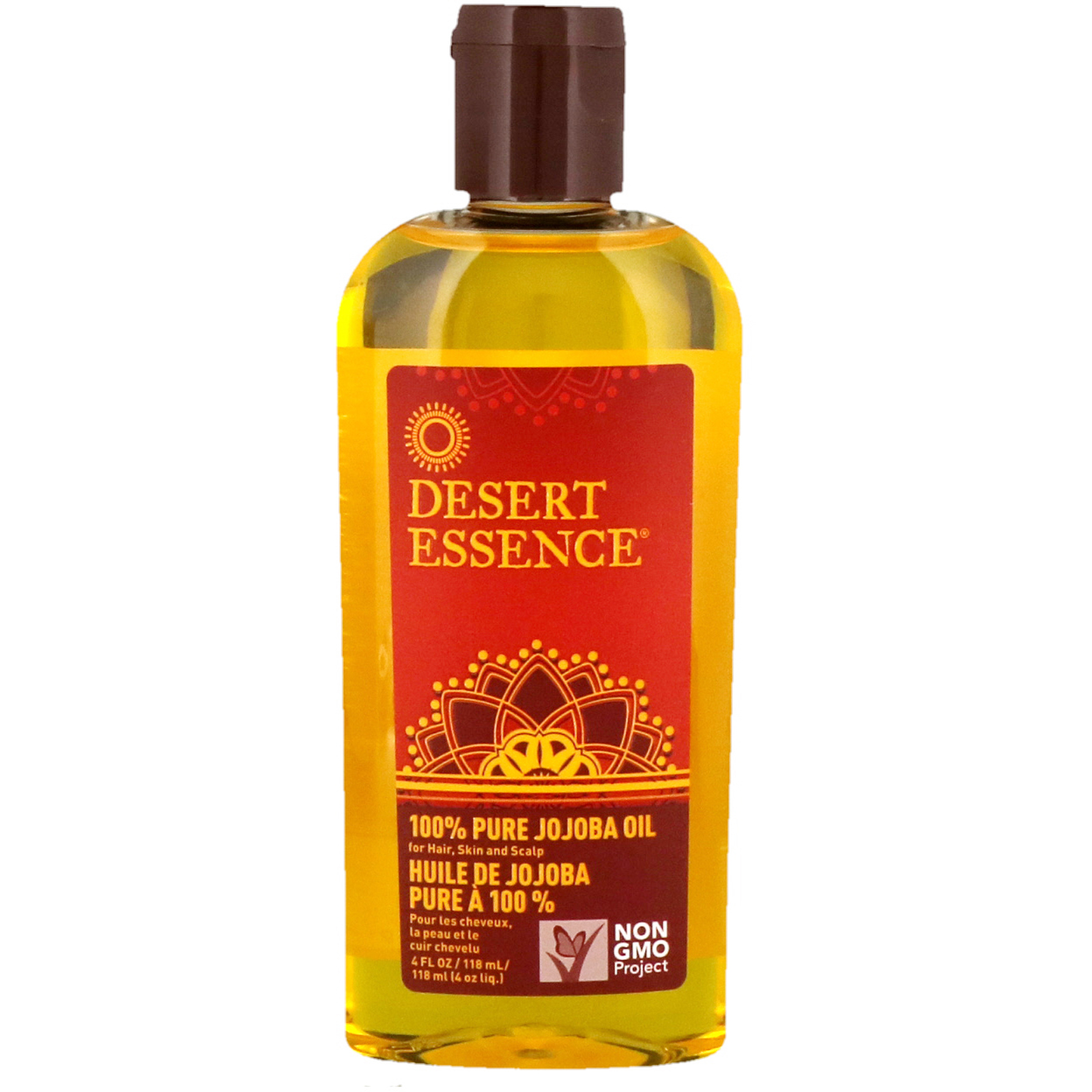 Desert Essence, Óleo de Jojoba 100% Puro, para Cabelos, Pele e Couro Cabeludo, 118 ml (4 fl oz)