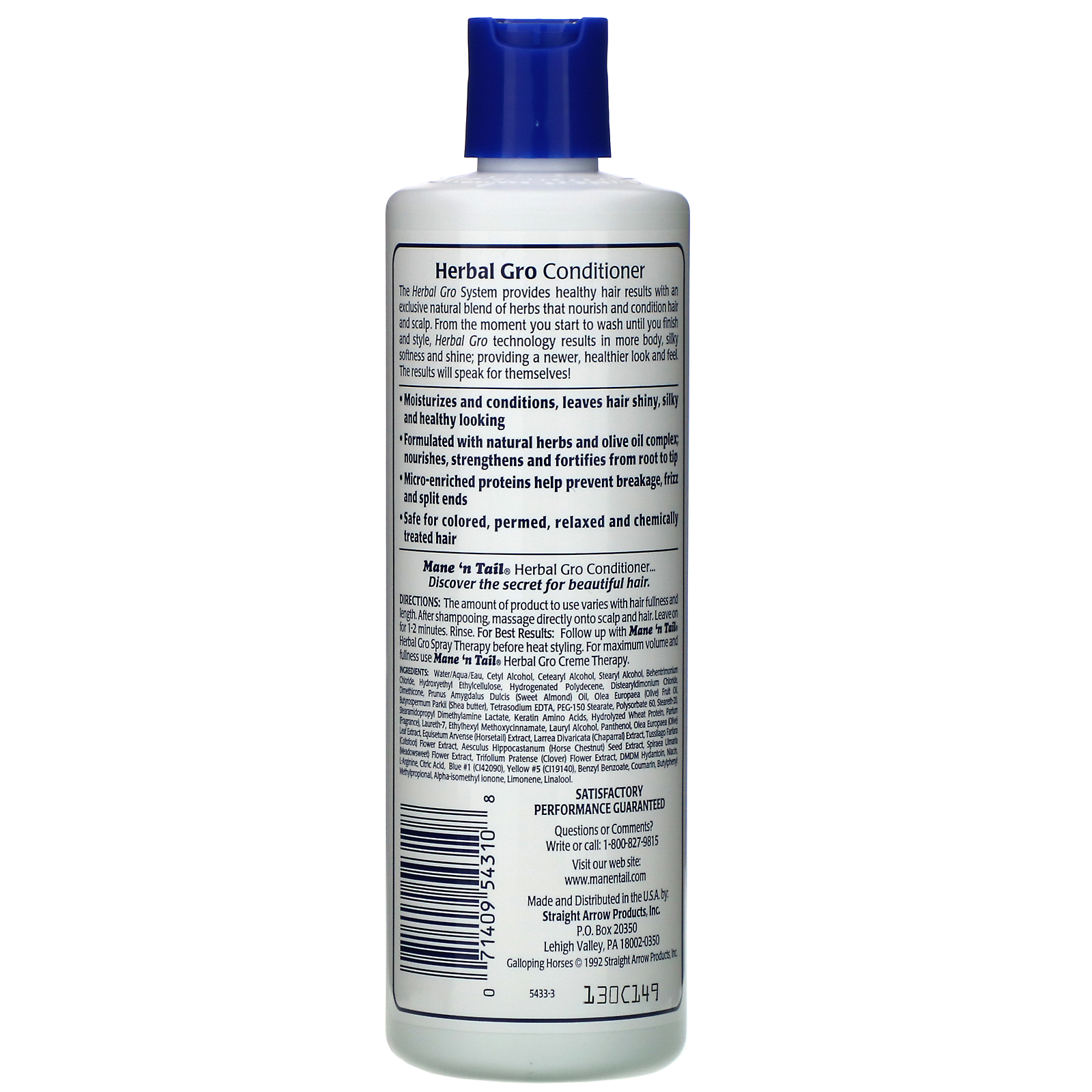 Mane 'n Tail, Condicionador Herbal Gro, 12 fl oz (355 ml) - Imagem 2