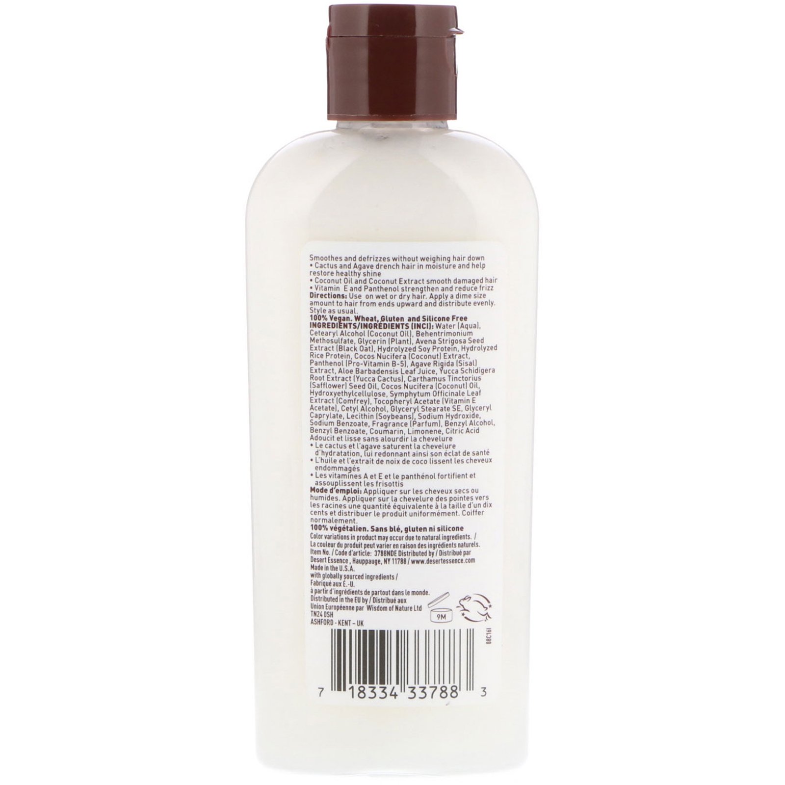 Desert Essence, Loção Capilar Shine & Refine, Coco, 6,4 fl oz (190 ml) - Imagem 2
