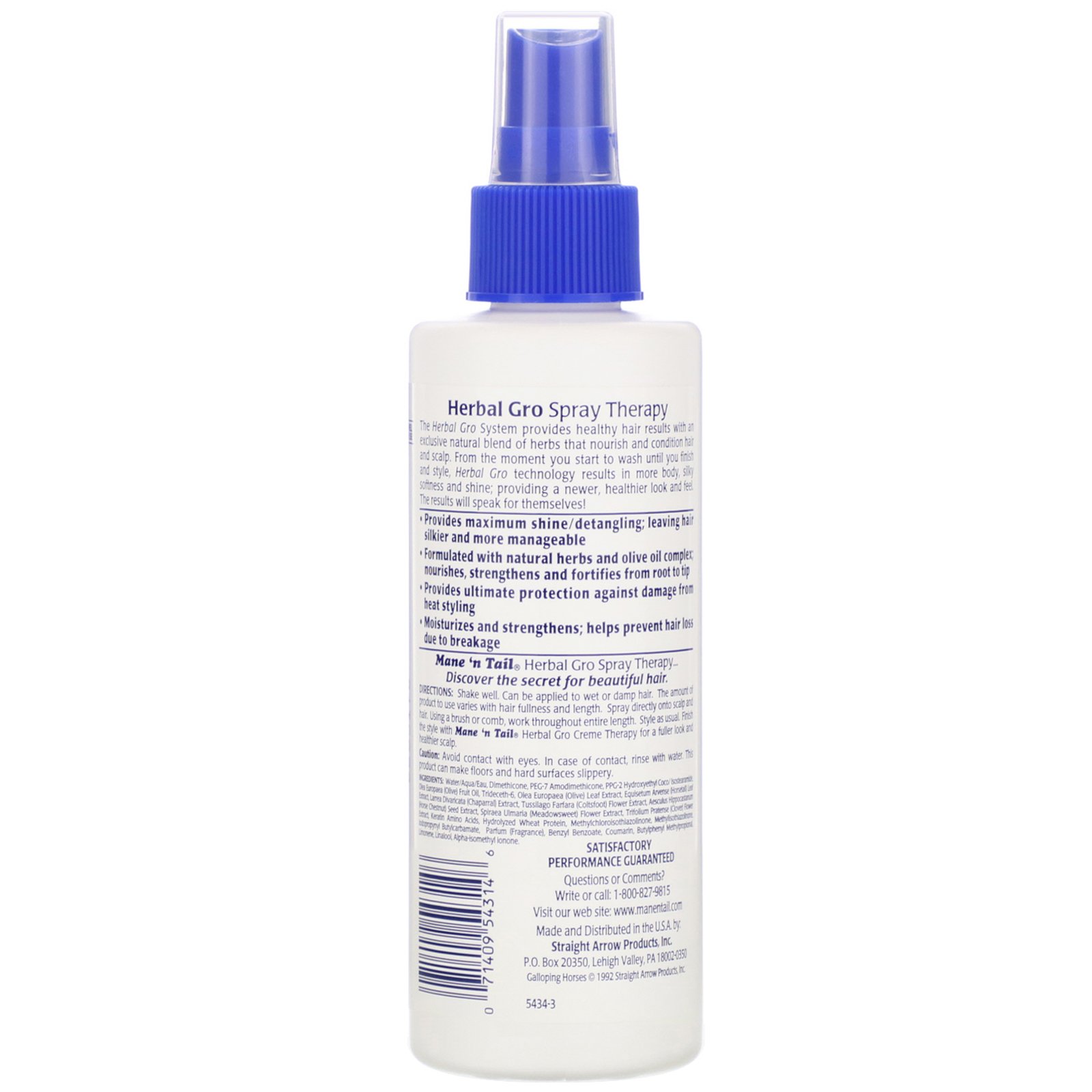 Mane 'n Tail, Terapia Spray Herbal Gro, 6 fl oz (178 ml) - Imagem 2