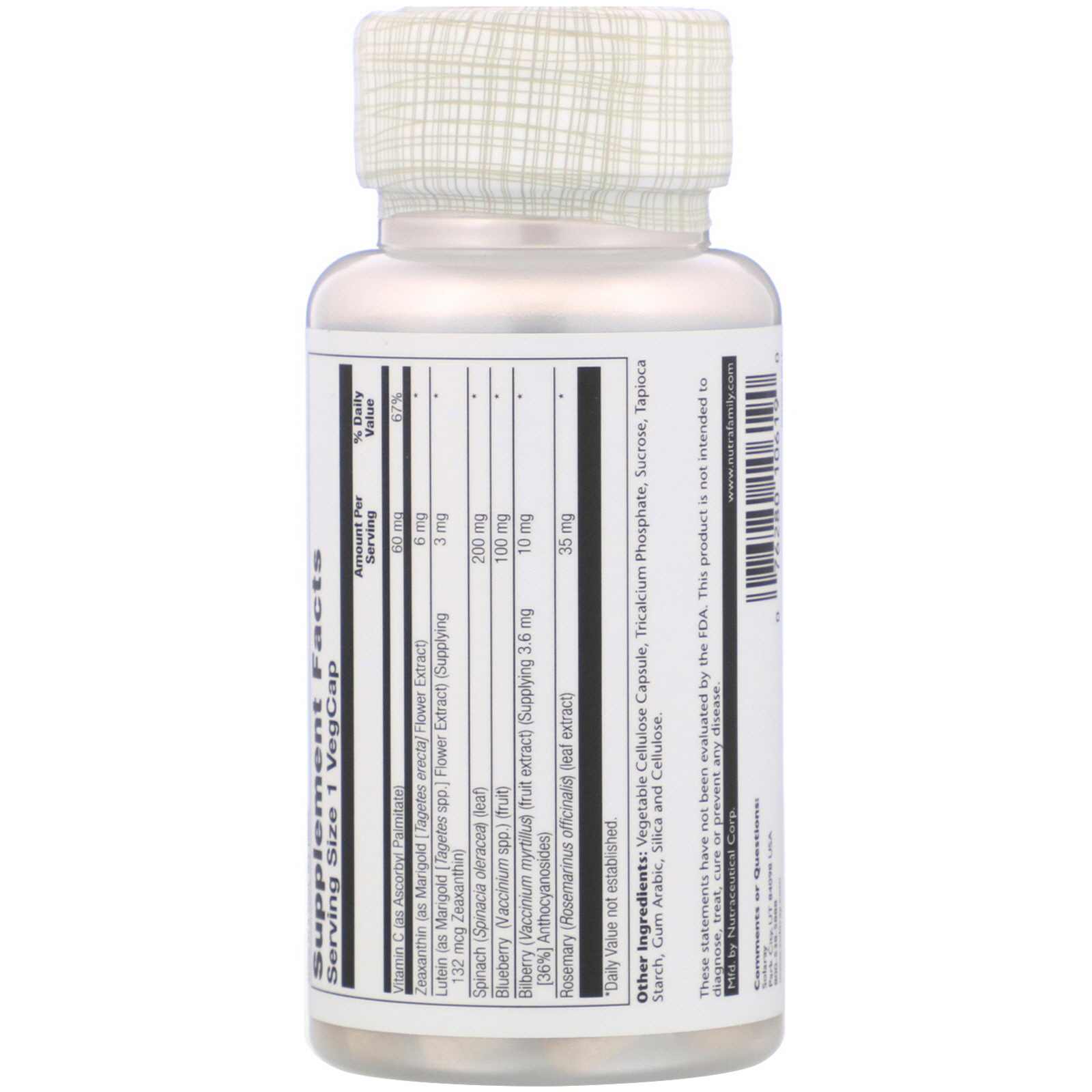 Solaray, Ultra Zeaxanthin, 6 mg, 30 VegCaps - Imagem 2